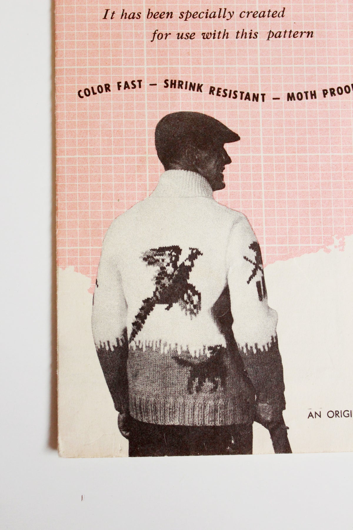 1950s Mary Maxim Mens 4 ply Kitting Pattern 432, The Pheasant Hunt Cardigan