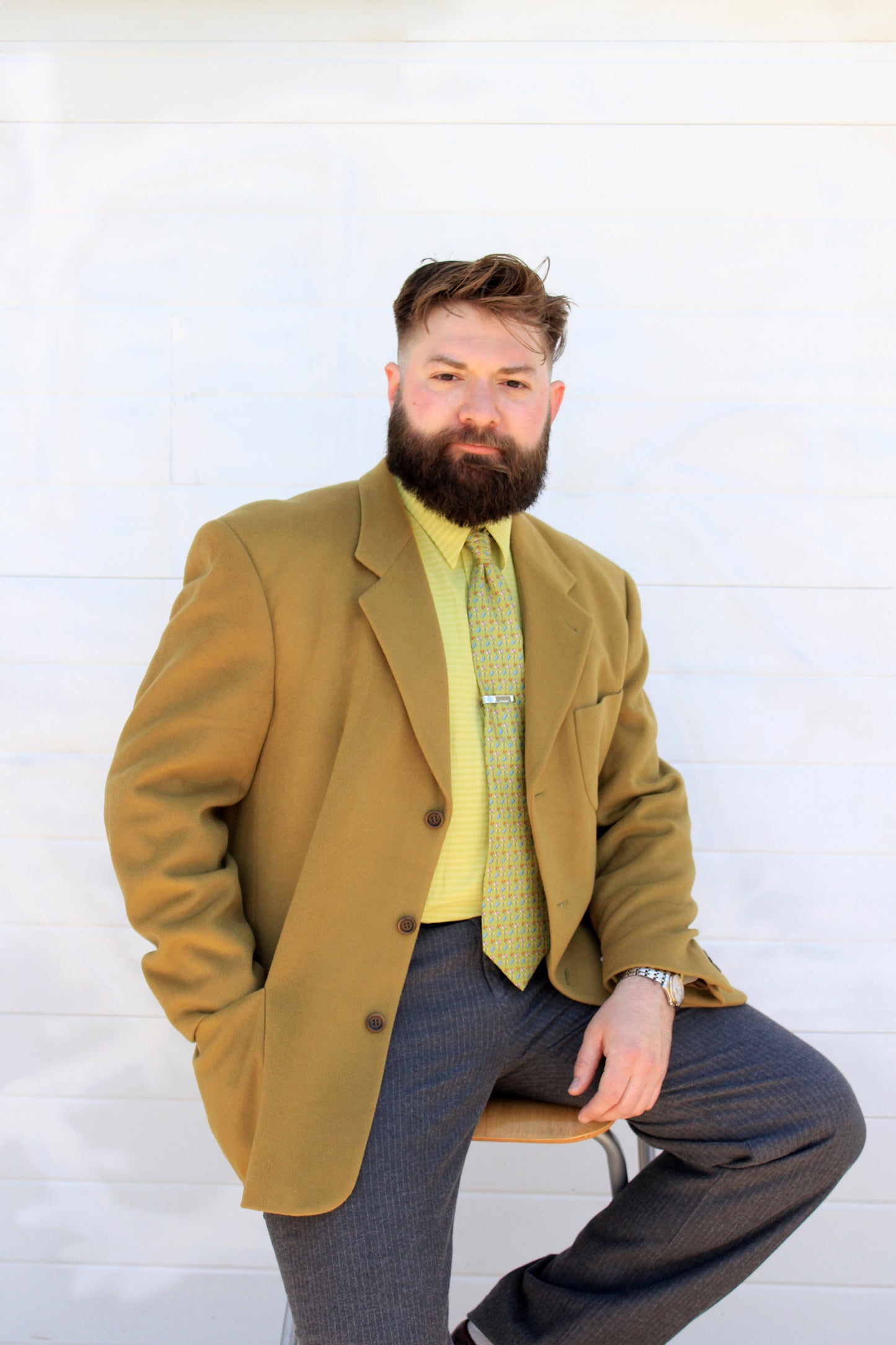 Vintage 1990s Salvatore Ferragamo Green Silk Dragonfly Print Necktie