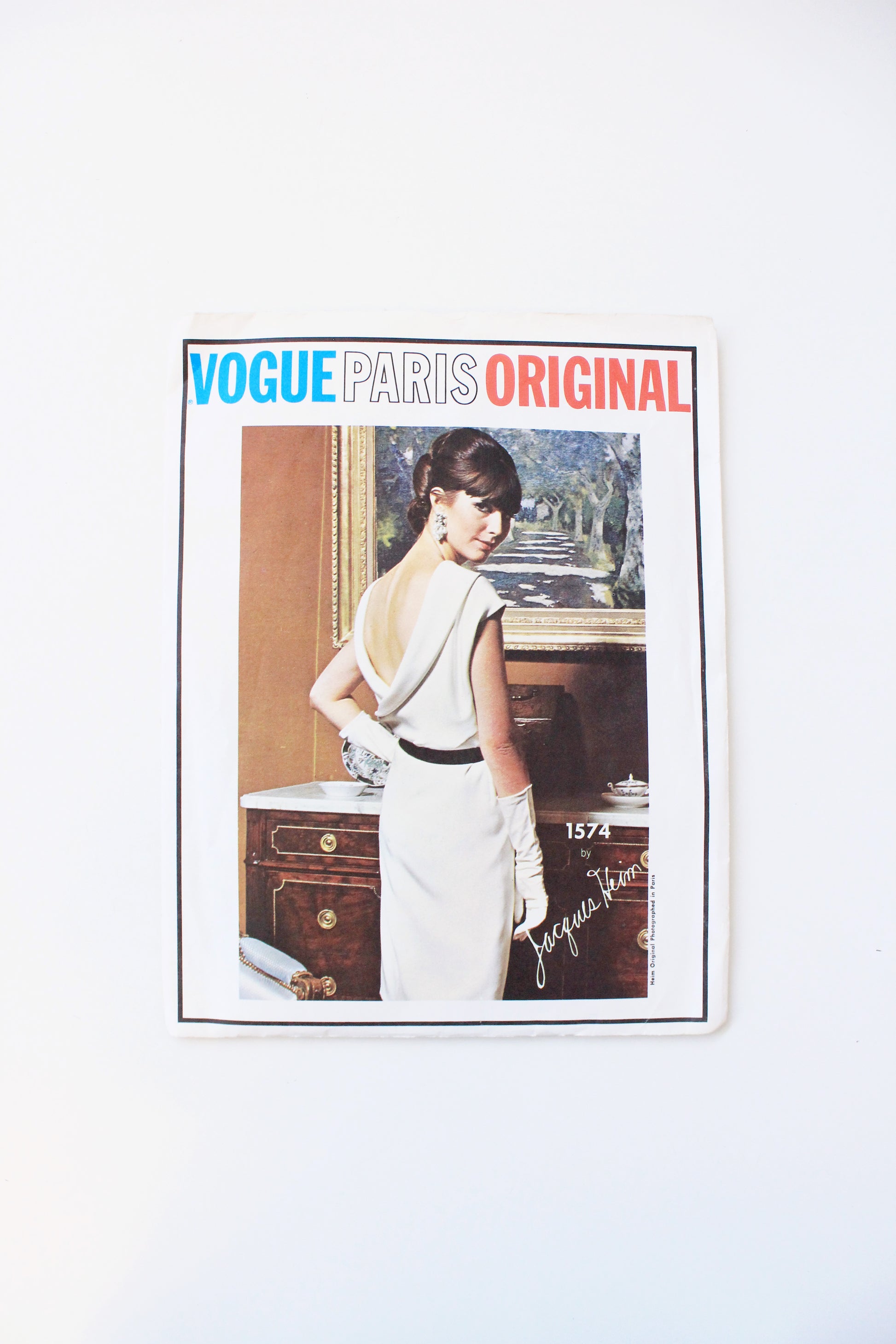 1960s Rolled Neck, Low Back Dress Vogue Paris Original 1472 Sewing Pattern, Jacques Heim, Cut-Complete Size 12