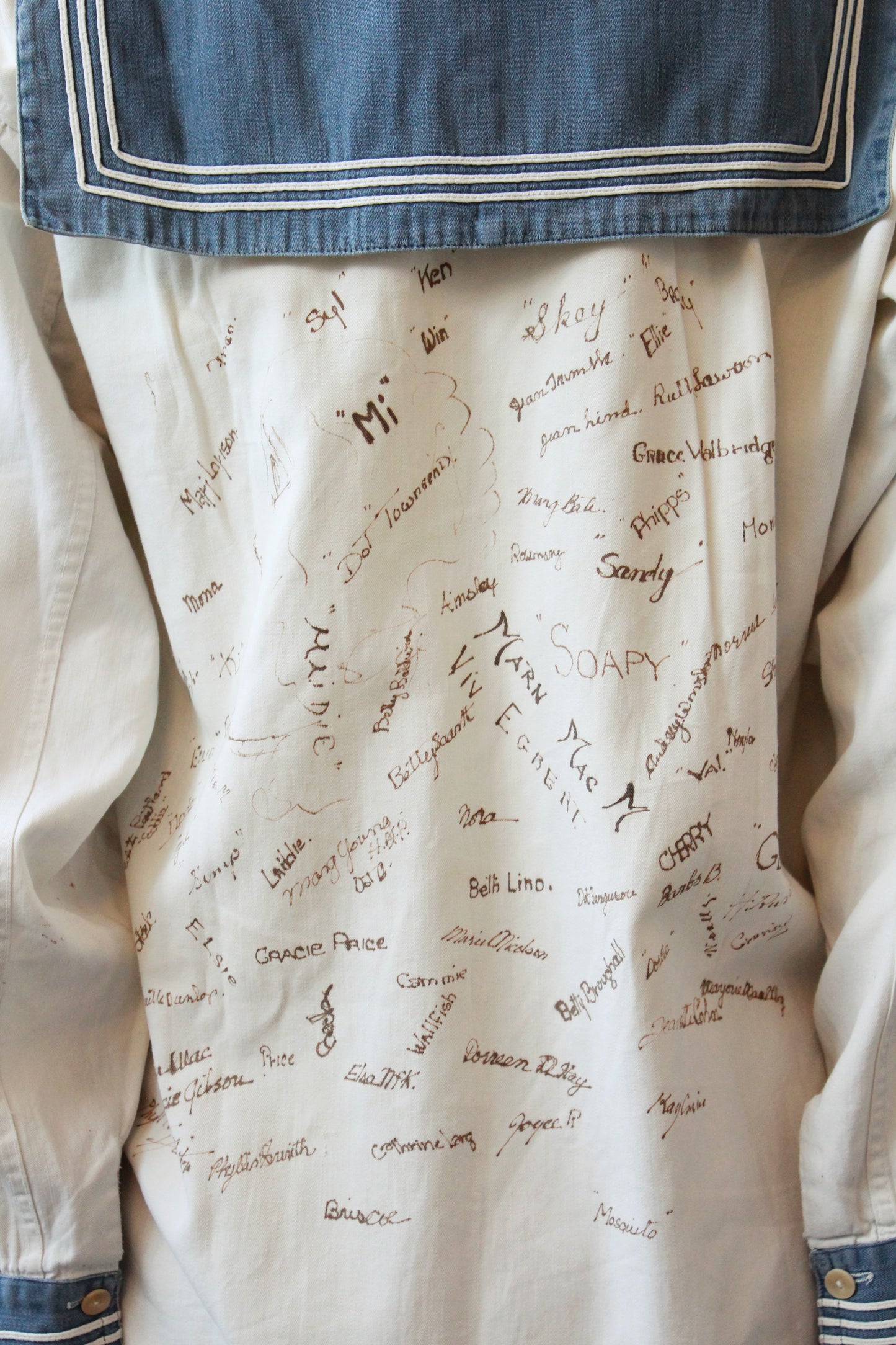 RARE 1920's Signed Sailor Uniform Top From Bishop Strachan Girls School, M/L 