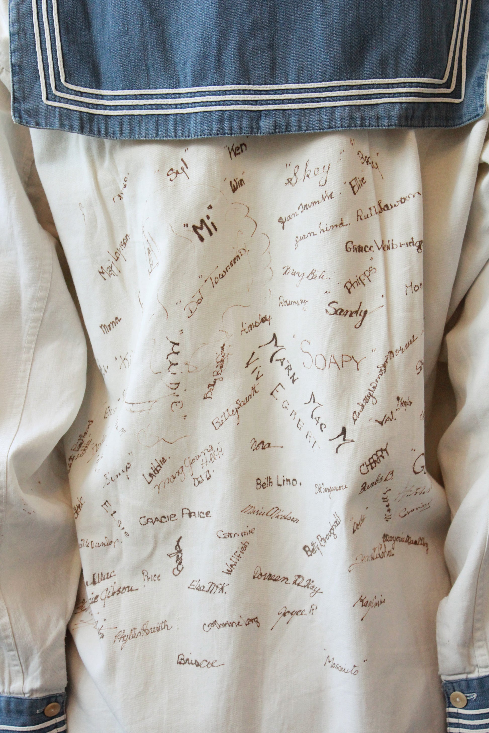 RARE 1920's Signed Sailor Uniform Top From Bishop Strachan Girls School, M/L 