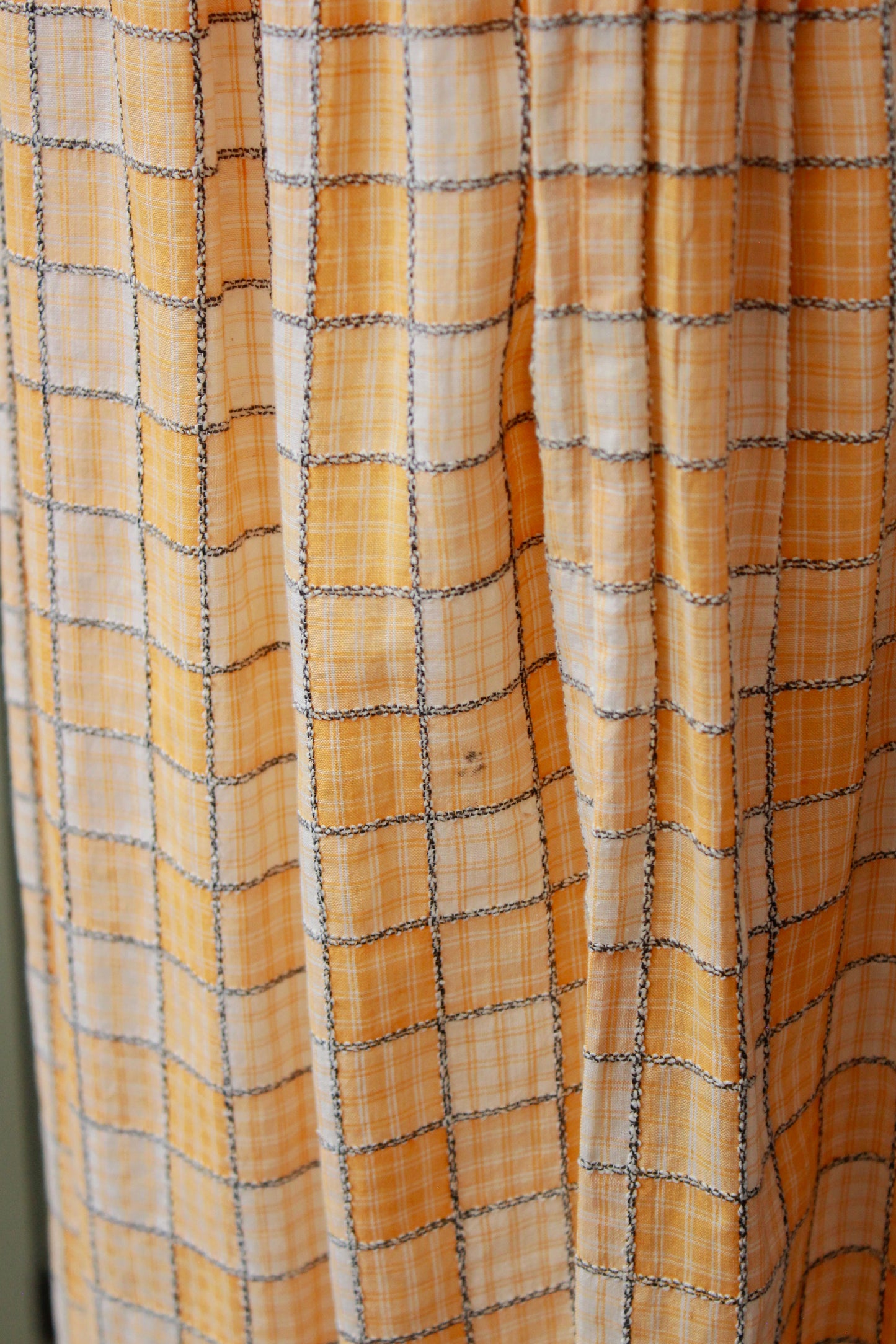 Early 1920s Peach Checkered Dress