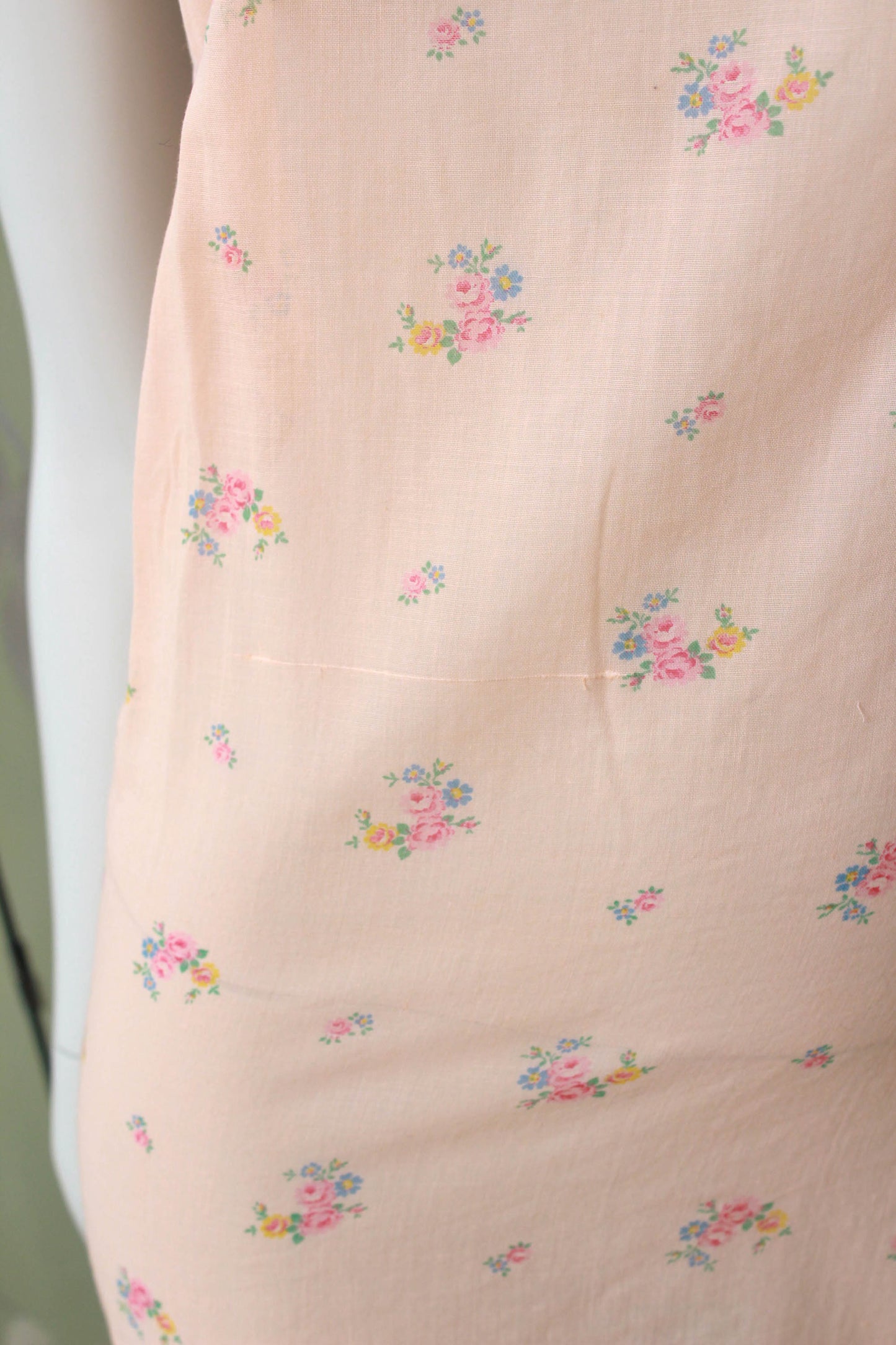 1930s Pink Floral Print Camisole Slip, XS