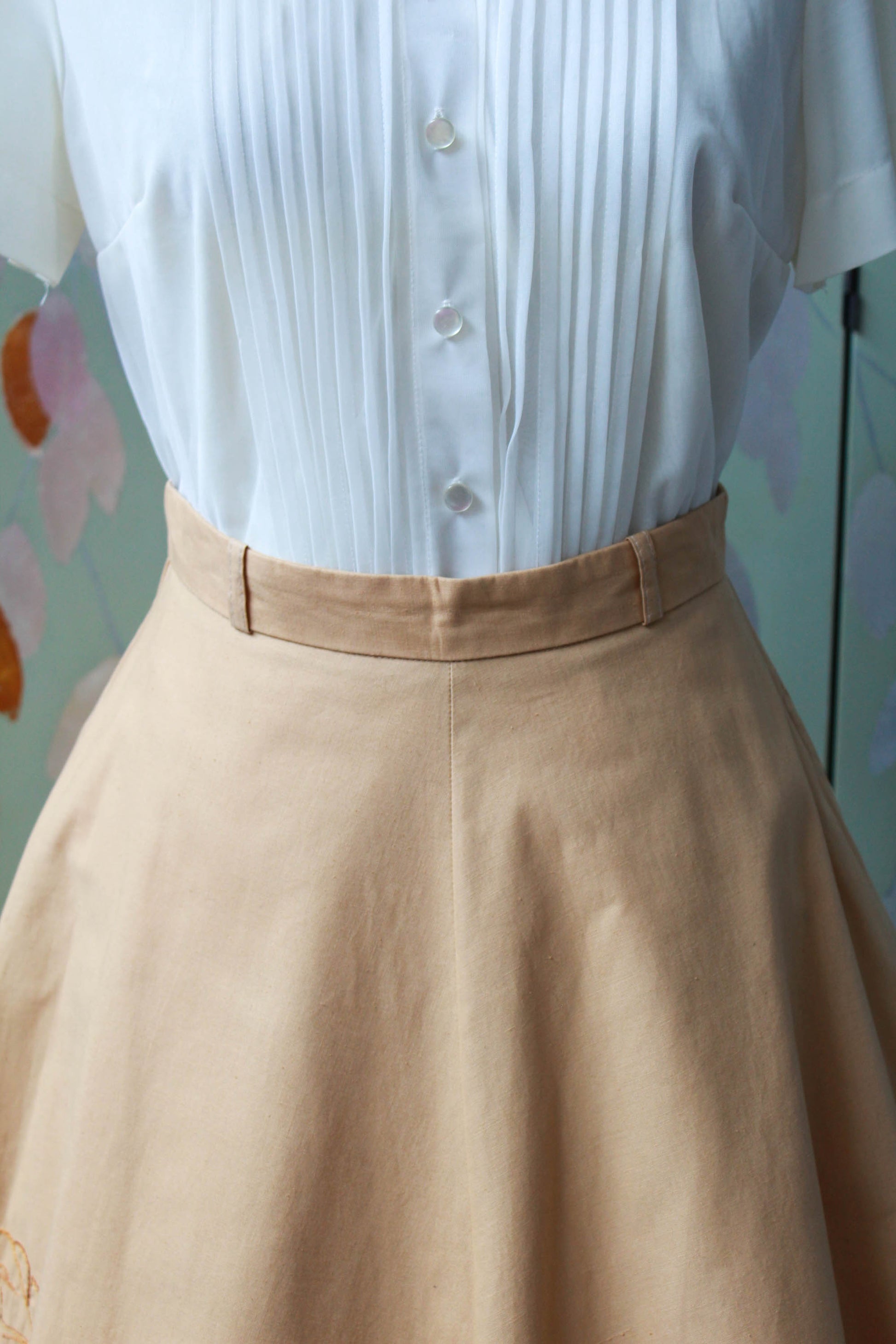 1970s Parrot Applique Circle Skirt