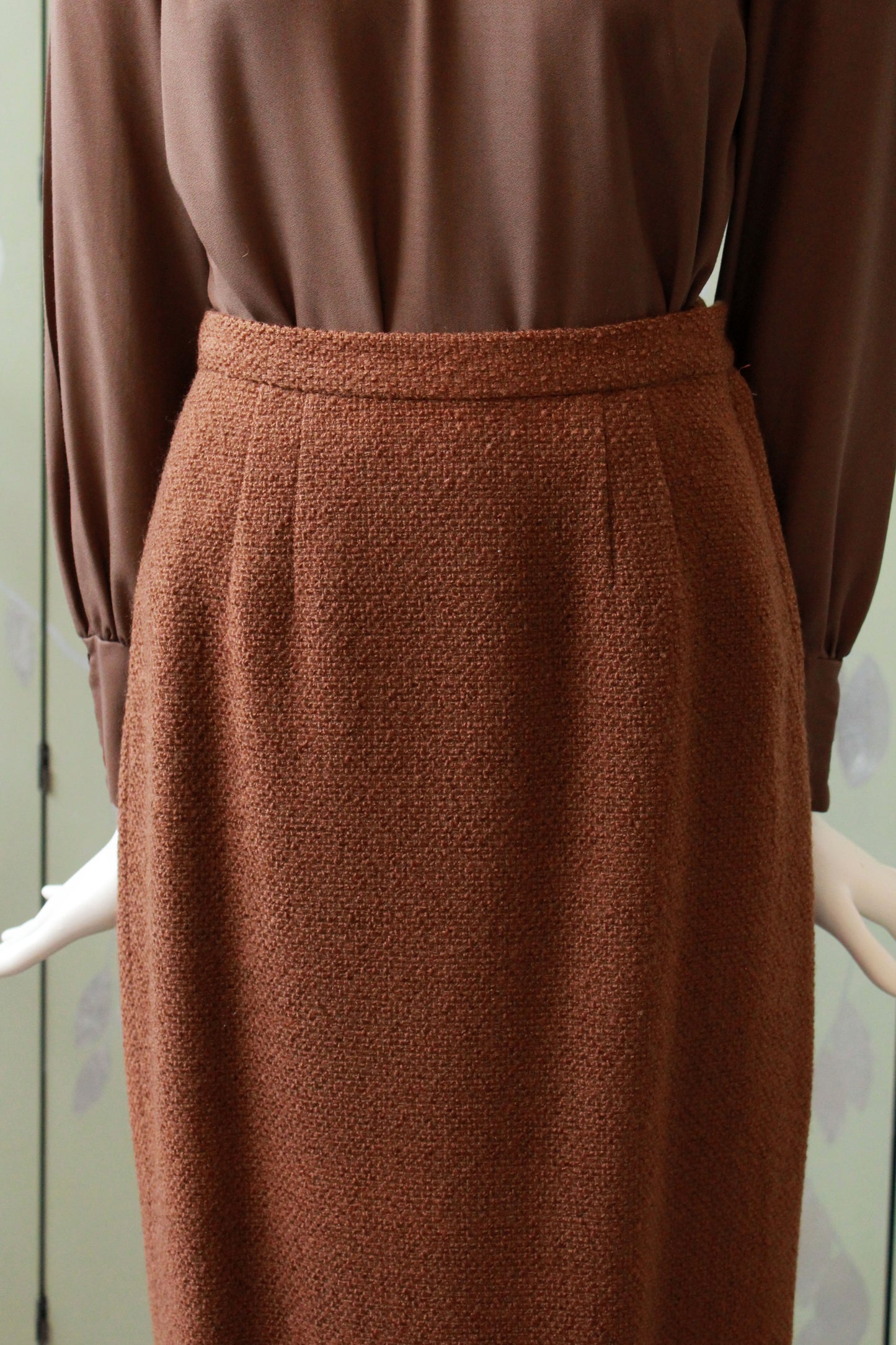 Vintage 1960s Chocolate Brown Skirt, XS