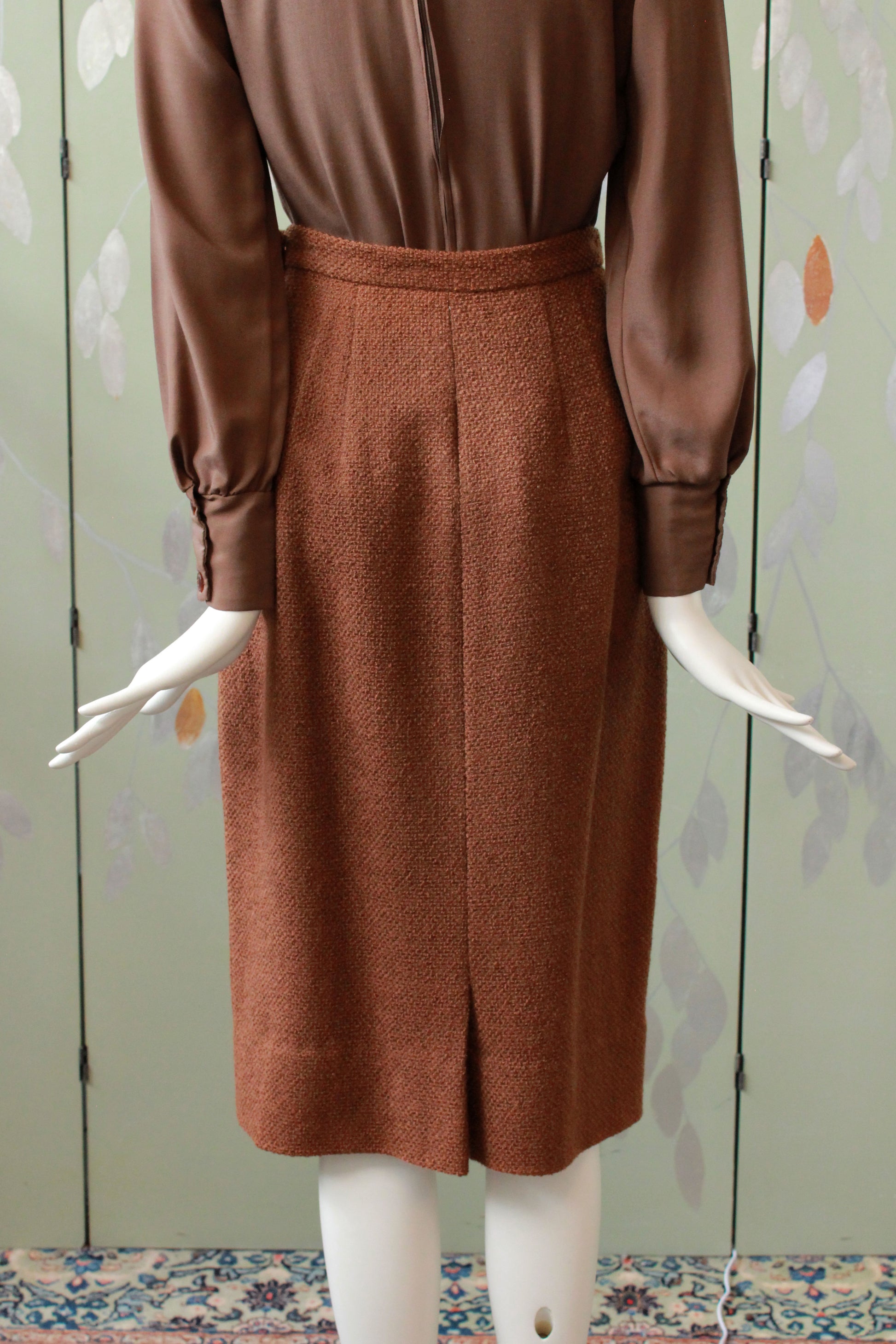 Vintage 1960s Chocolate Brown Skirt, XS