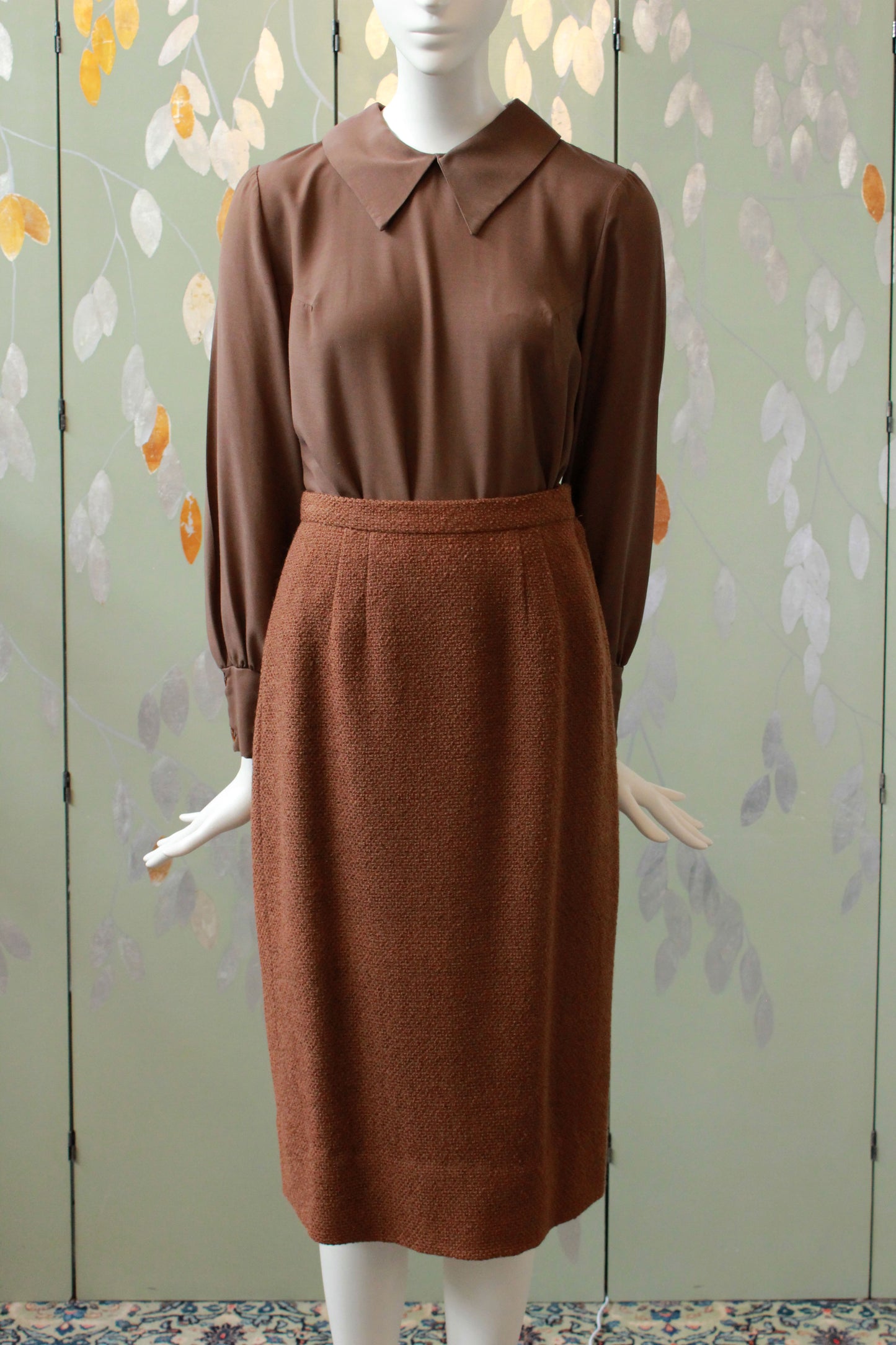 Vintage 1960s Chocolate Brown Skirt, XS