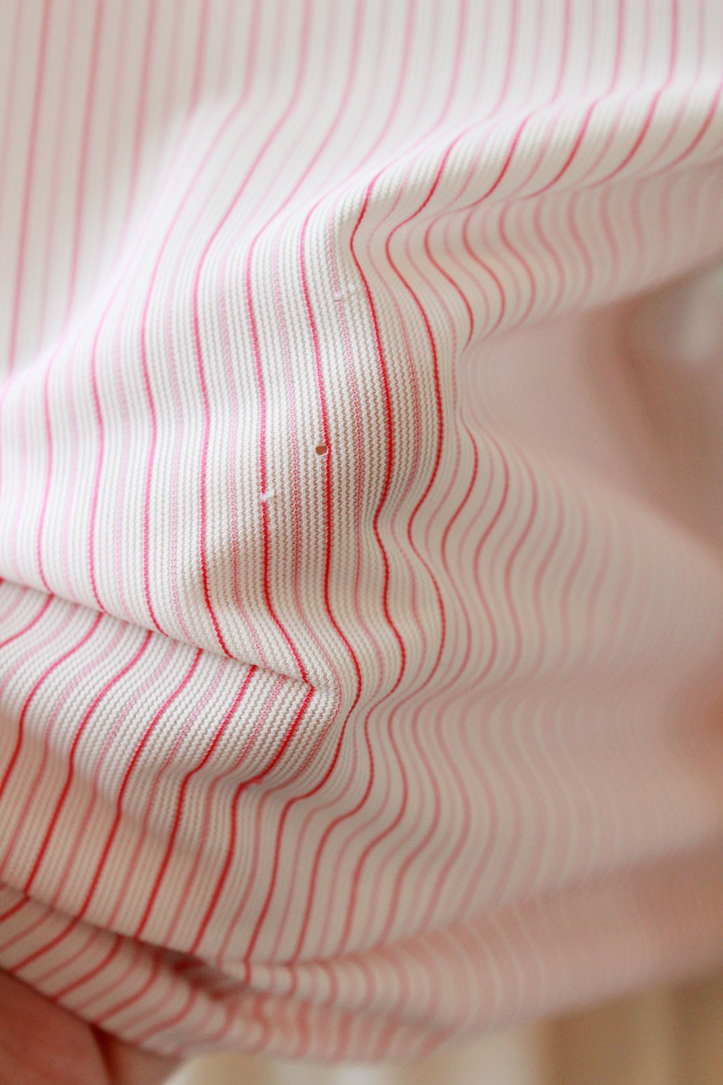 Vintage 1960s Pink Striped Blouse With Peter Pan Collar And Bow, Small