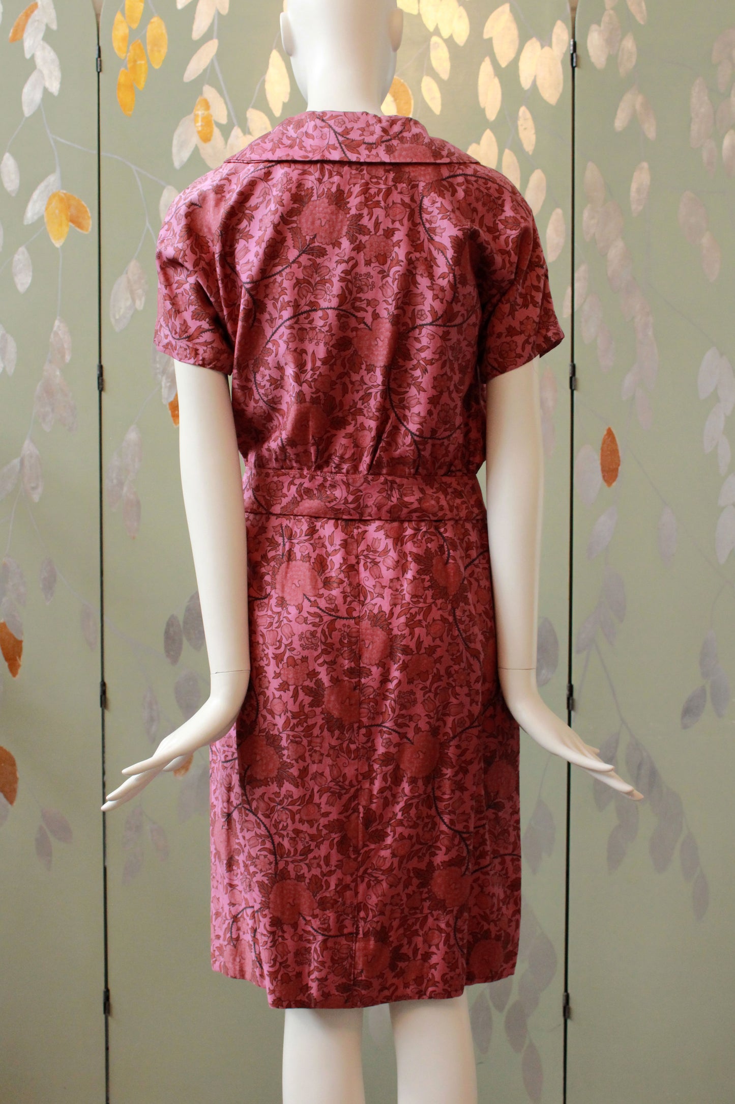 1960s Mauve Matching Set, Vintage skirt And Top Set, XS