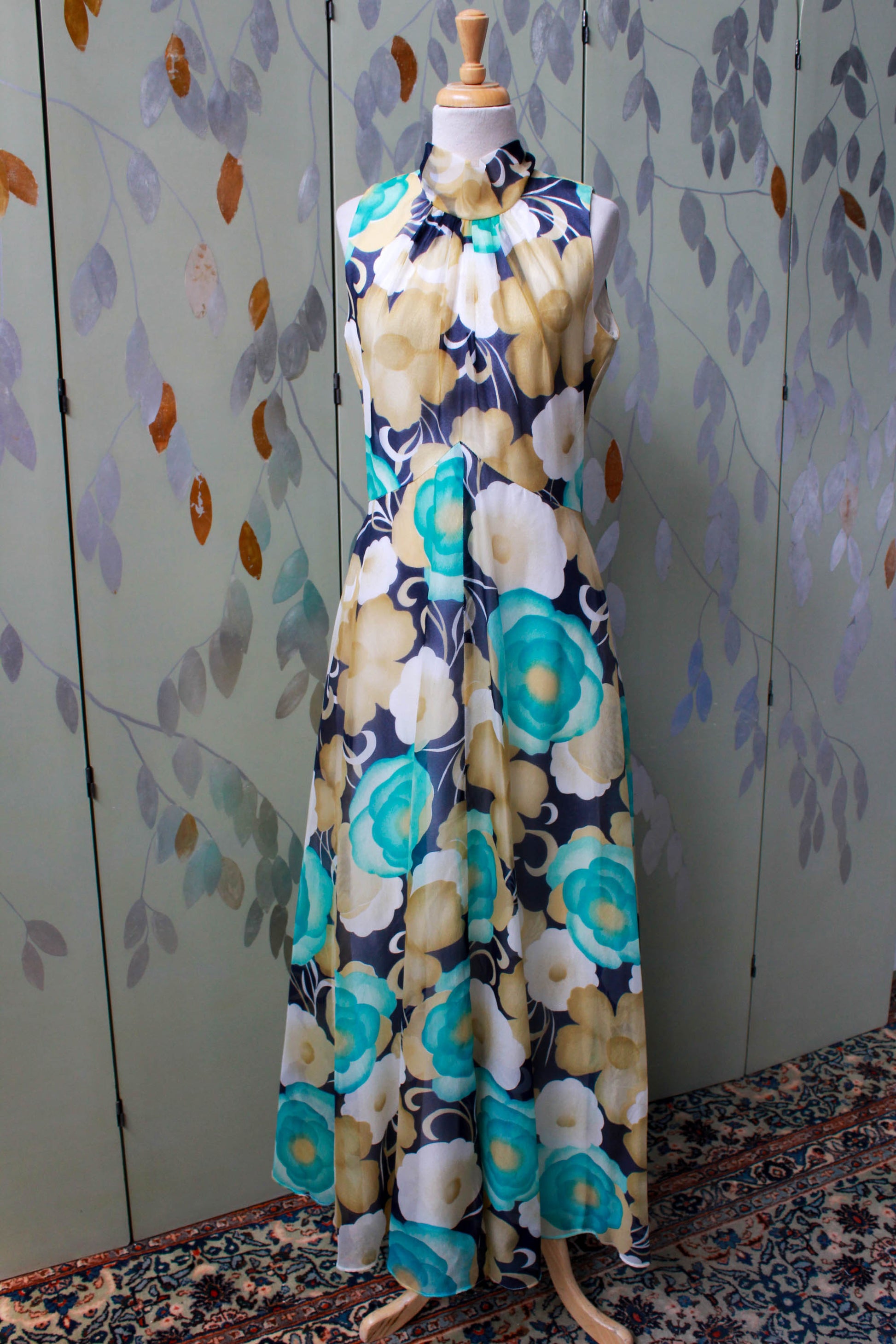 1970s Blue Print Maxi Dress, Medium – Ian Drummond