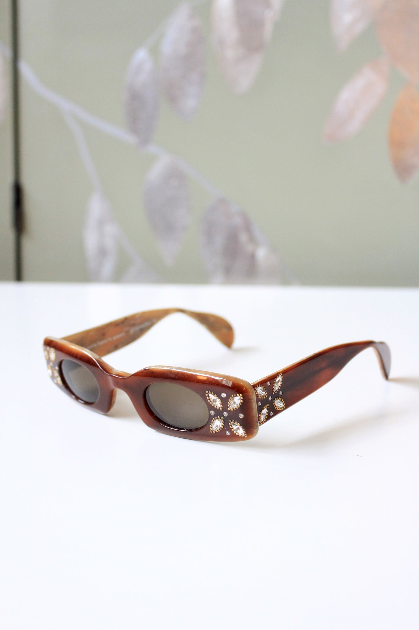 1990s Rhinestone Stars Brown Harry Lary's Sunglasses