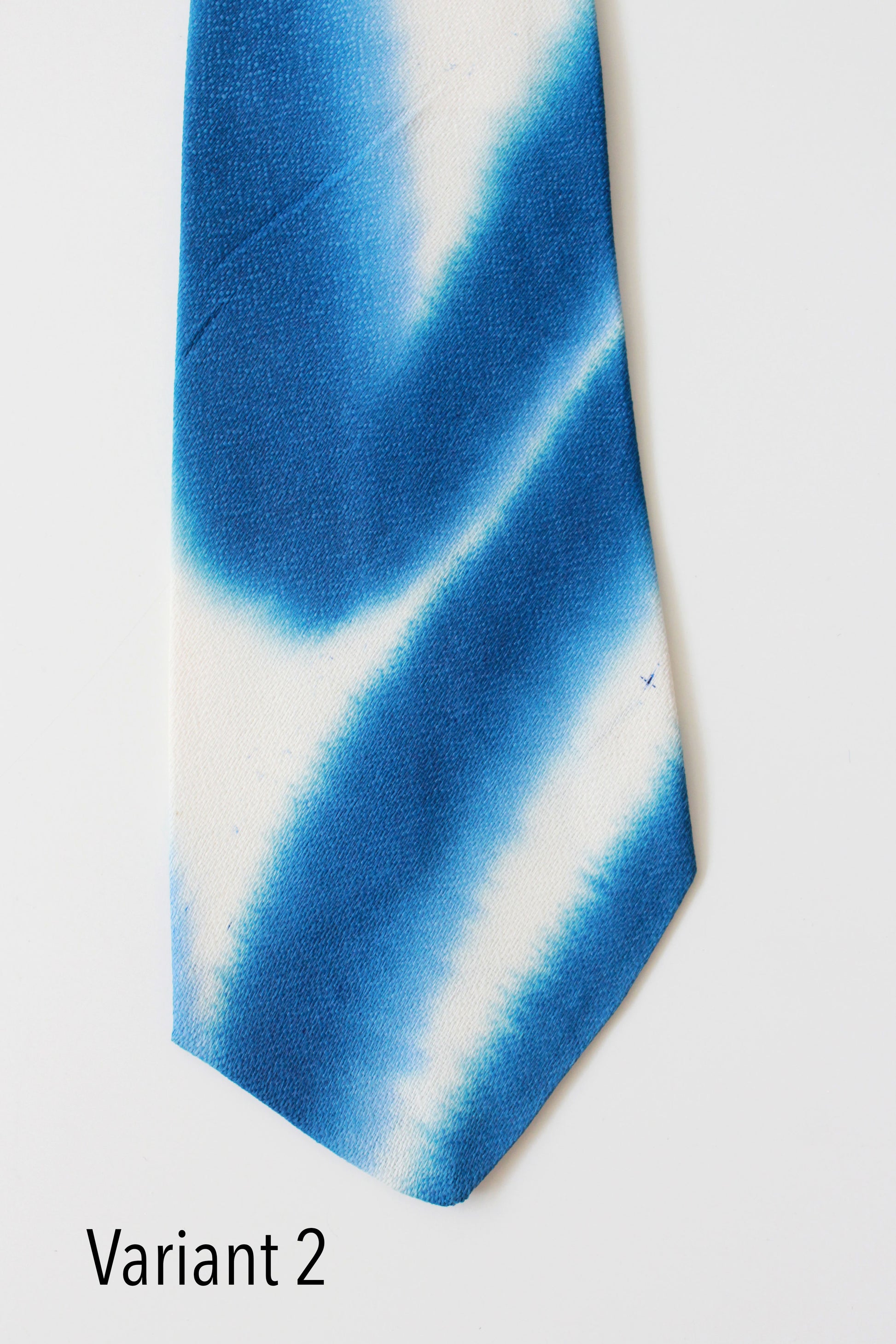 Vintage 1950s Bright Blue With Yellow/Orange Stripe, Hand Painted Tie