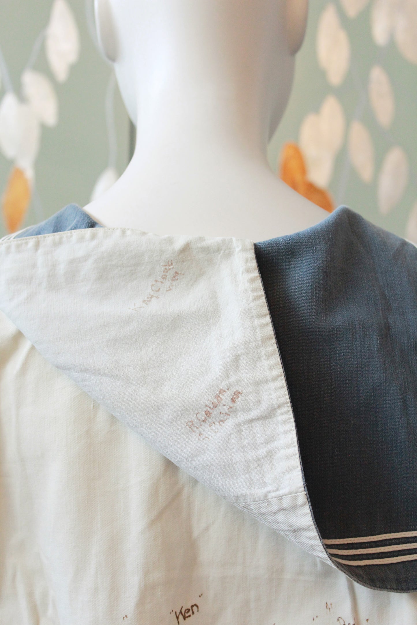 RARE 1920's Signed Sailor Uniform Top From Bishop Strachan Girls School, M/L 