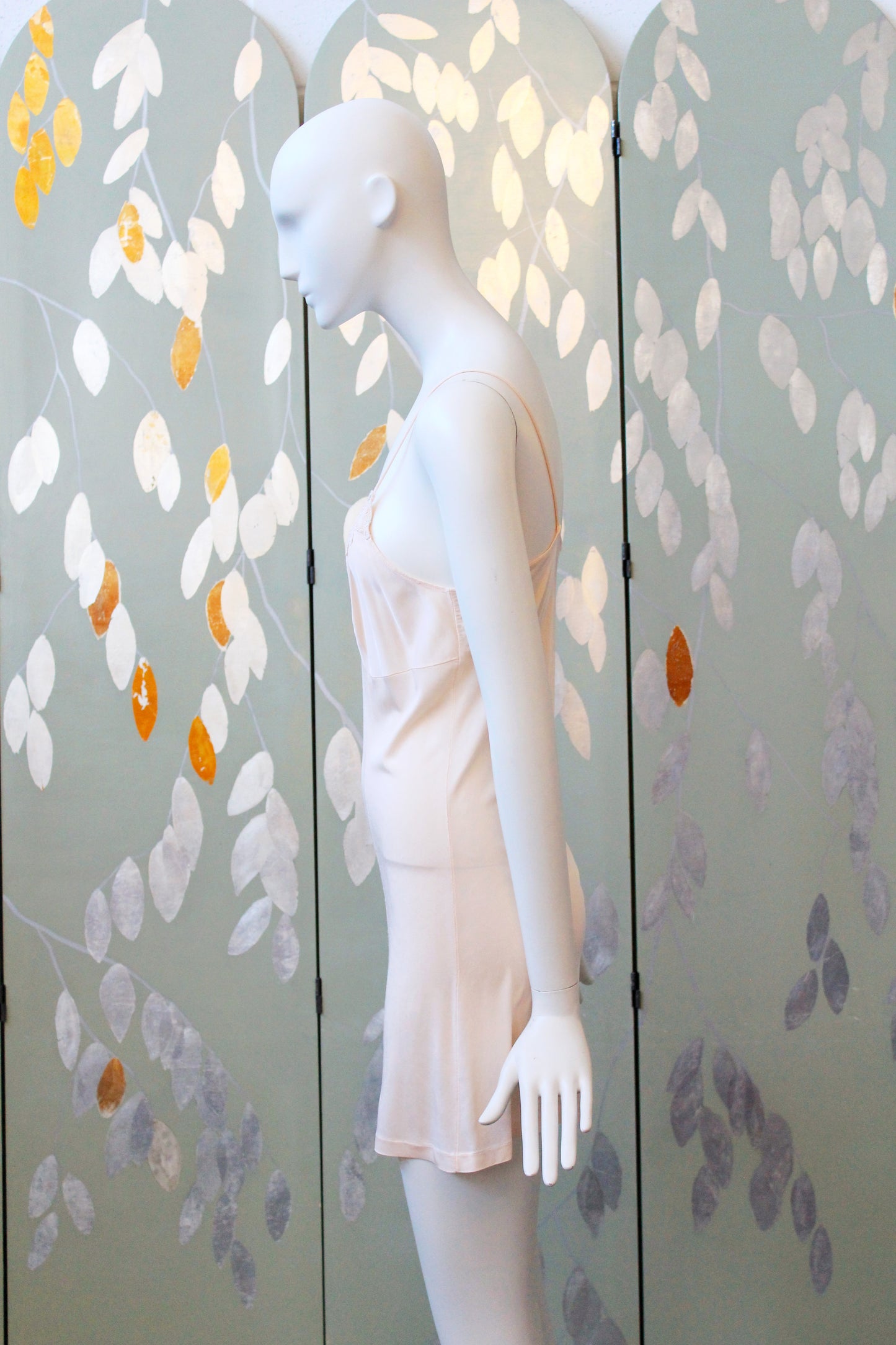 1960s Light Peach Embroidered Mini Slip, XS