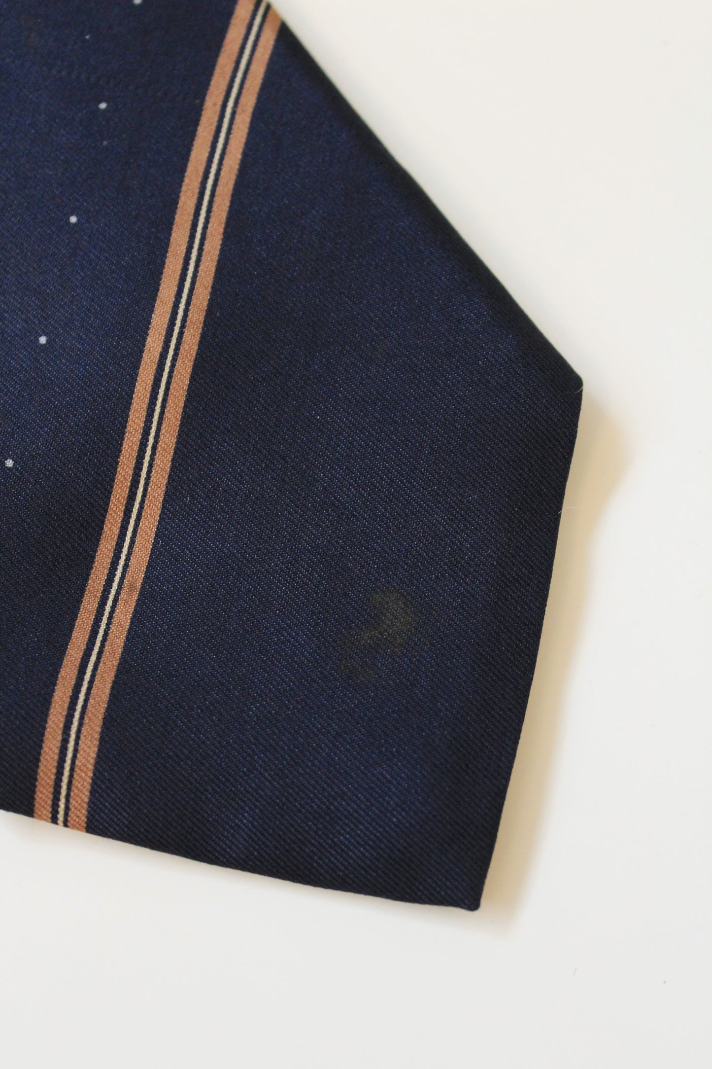 1980s YSL blue Plaid Silk Designer Tie With Small Polka Dots