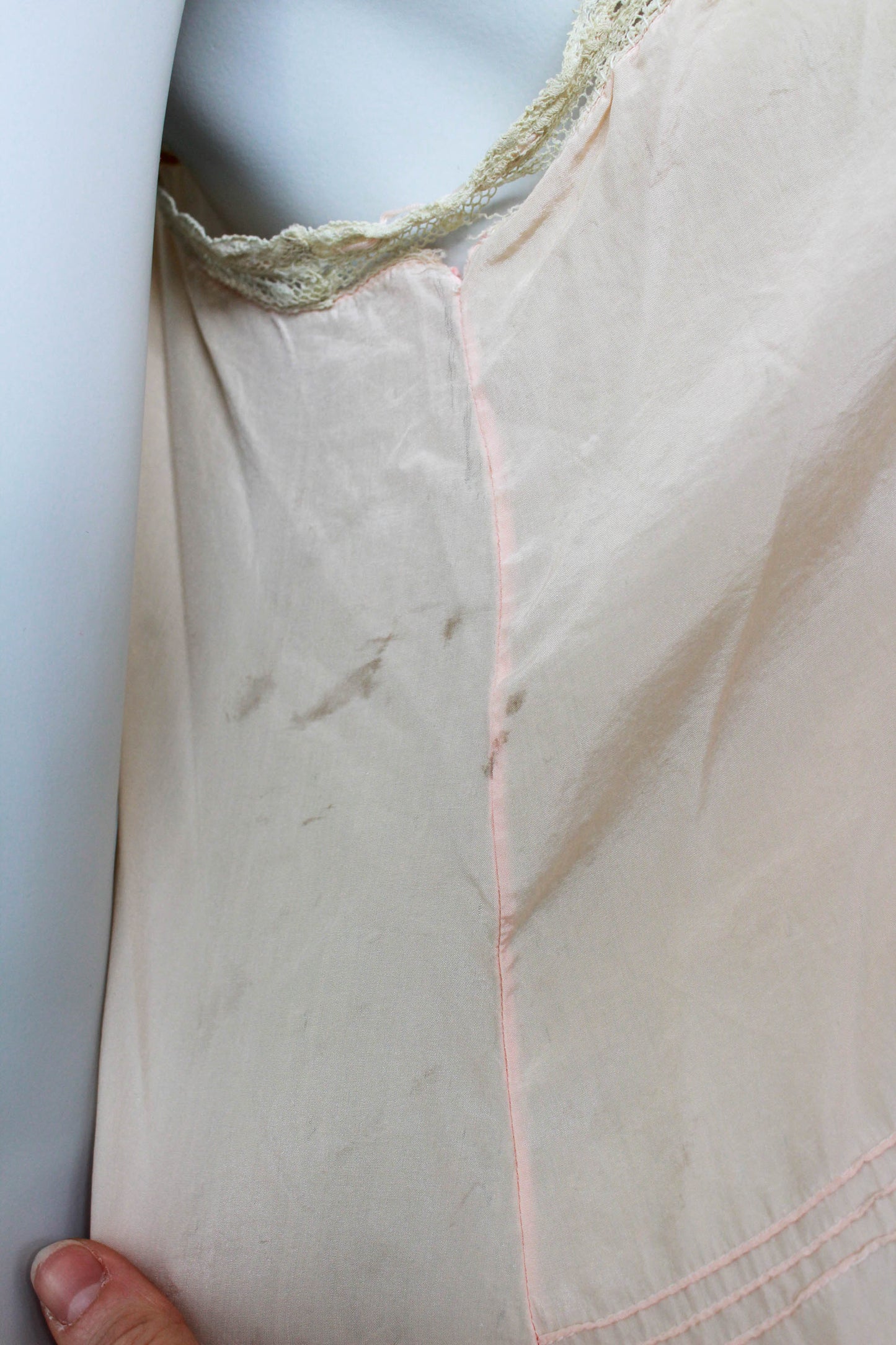 1920s Pink Silk Teddy/Step In, Small