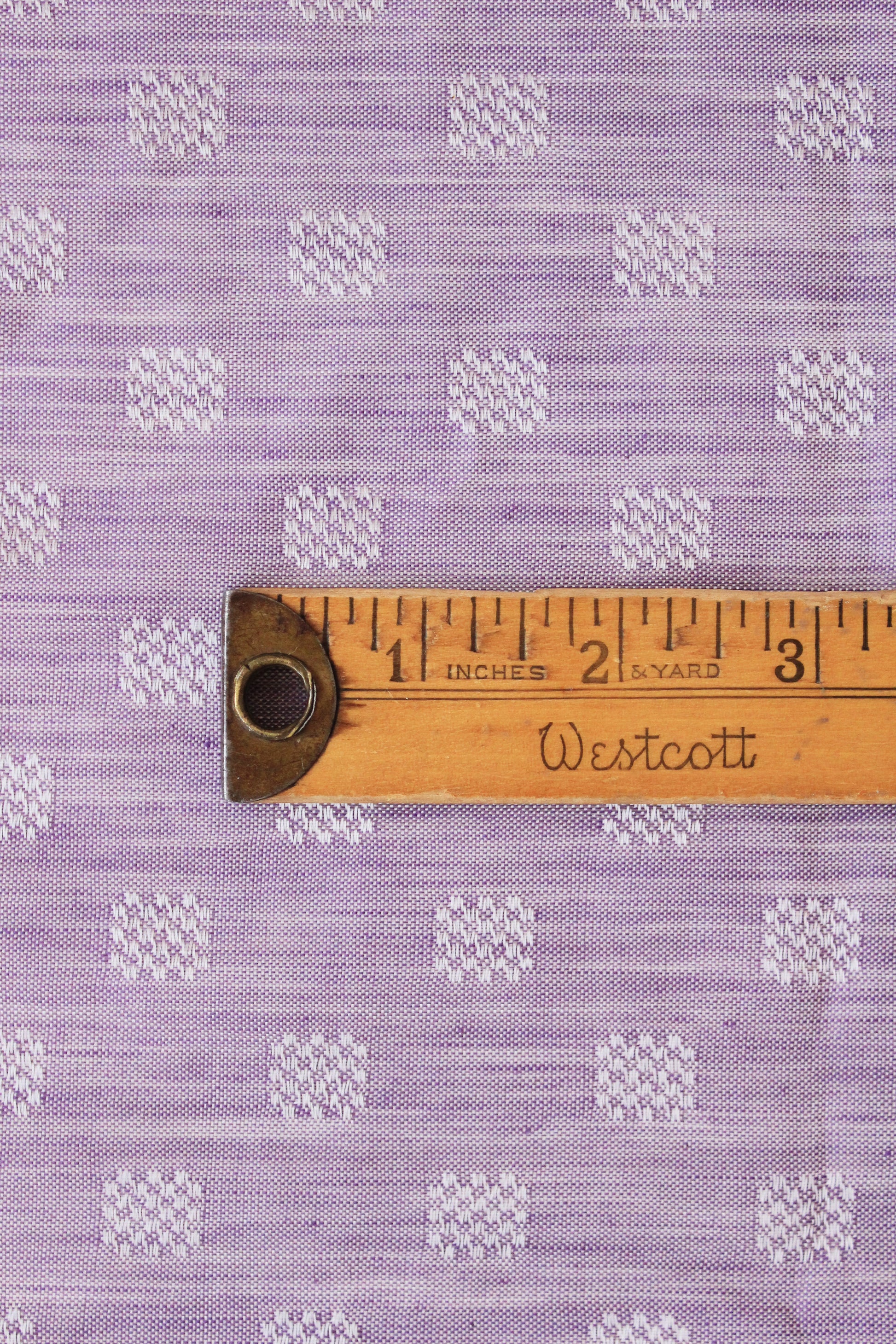 1920s Purple Iridescent Subtle Squared Cotton Fabric, 4 Yards