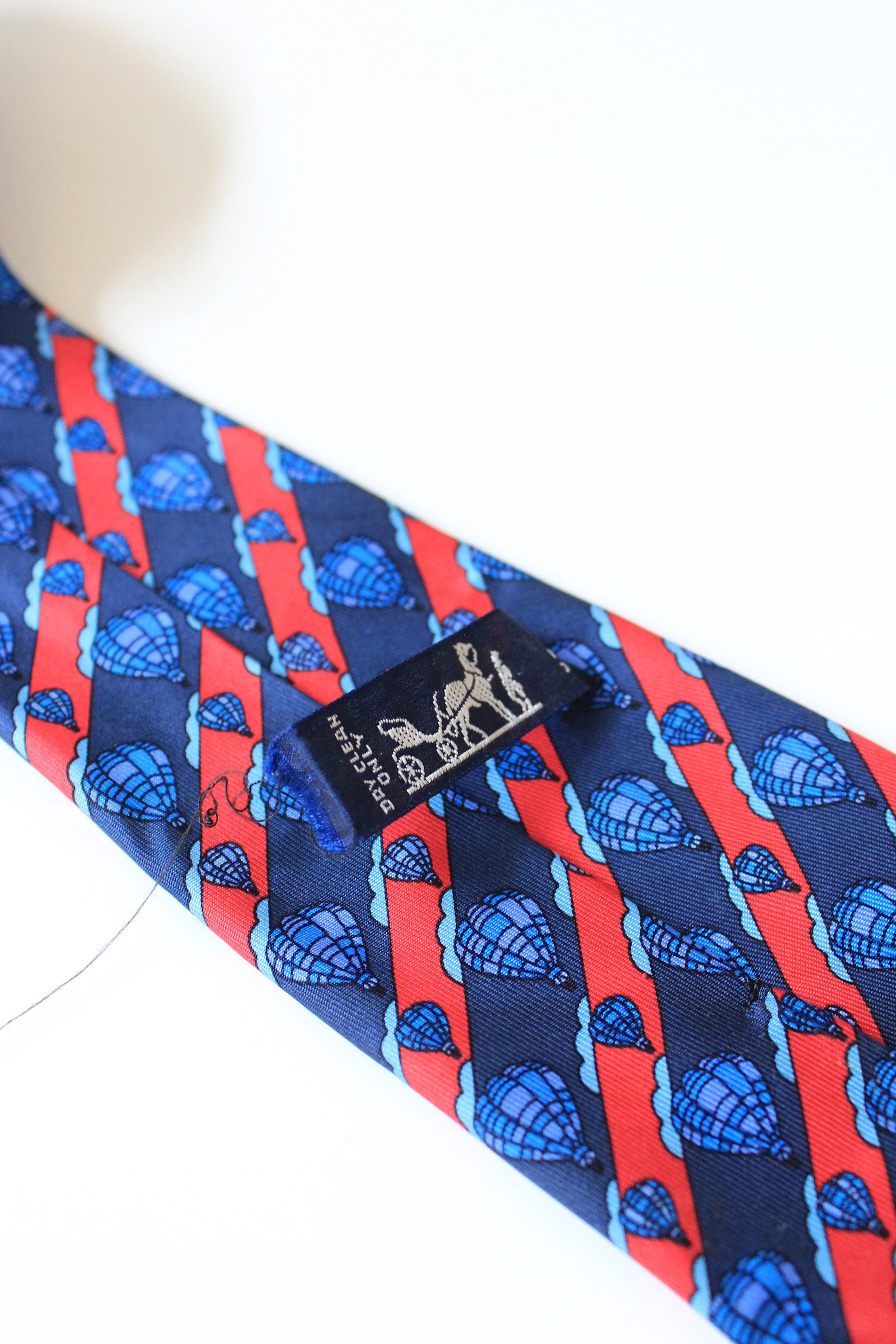 Hermès Blue And Re Hot Air Balloon Silk Designer Tie