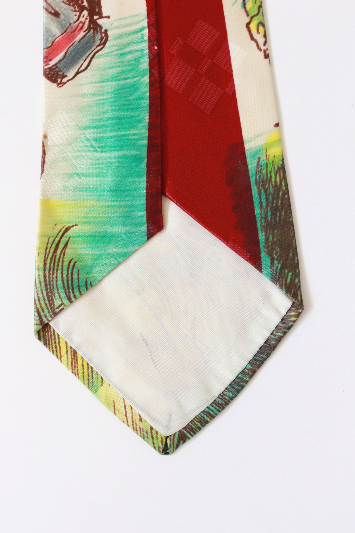 Vintage 1940s Hand Painted Golf Rayon Tie