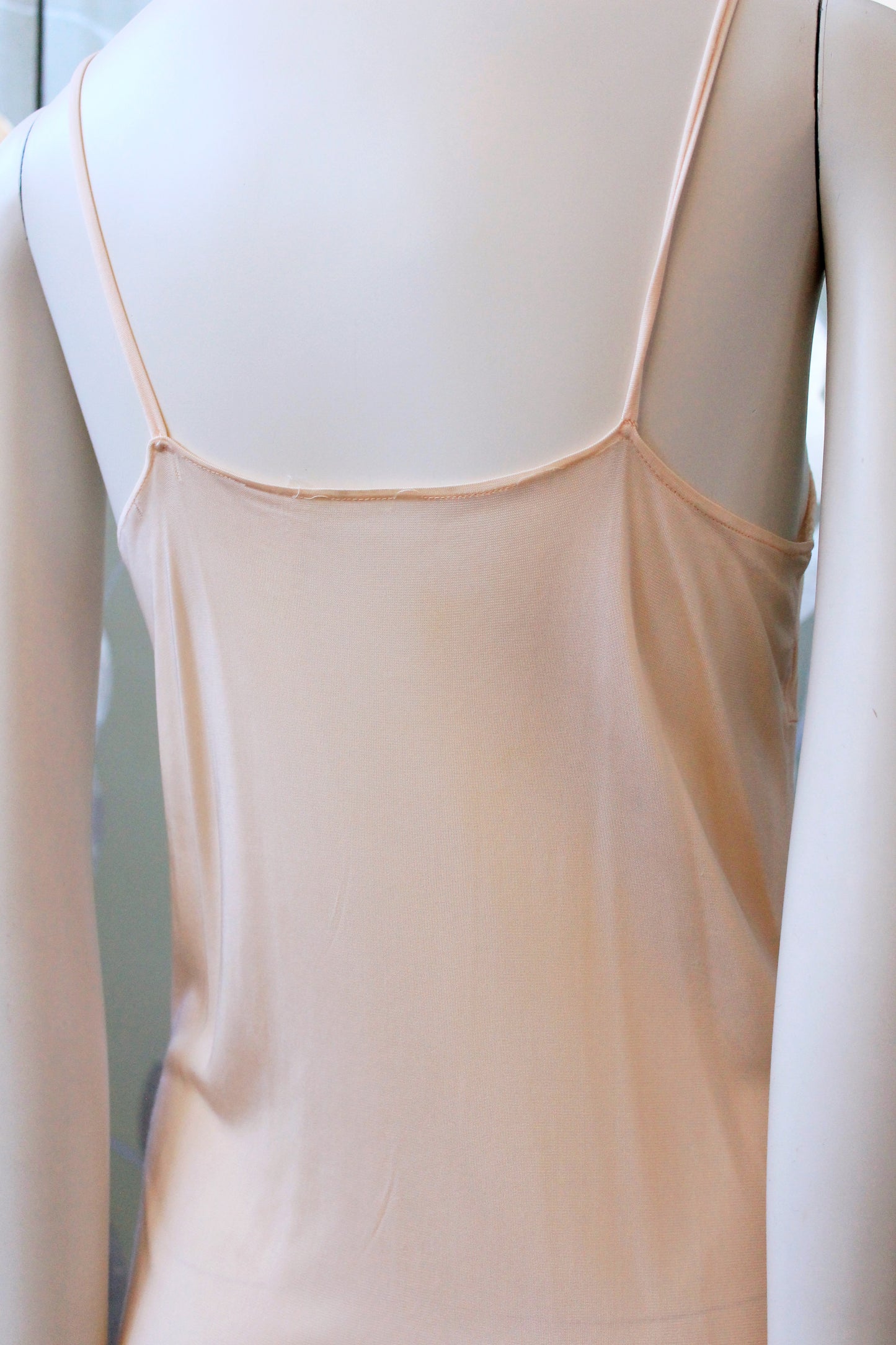 1960s Light Peach Embroidered Mini Slip, XS