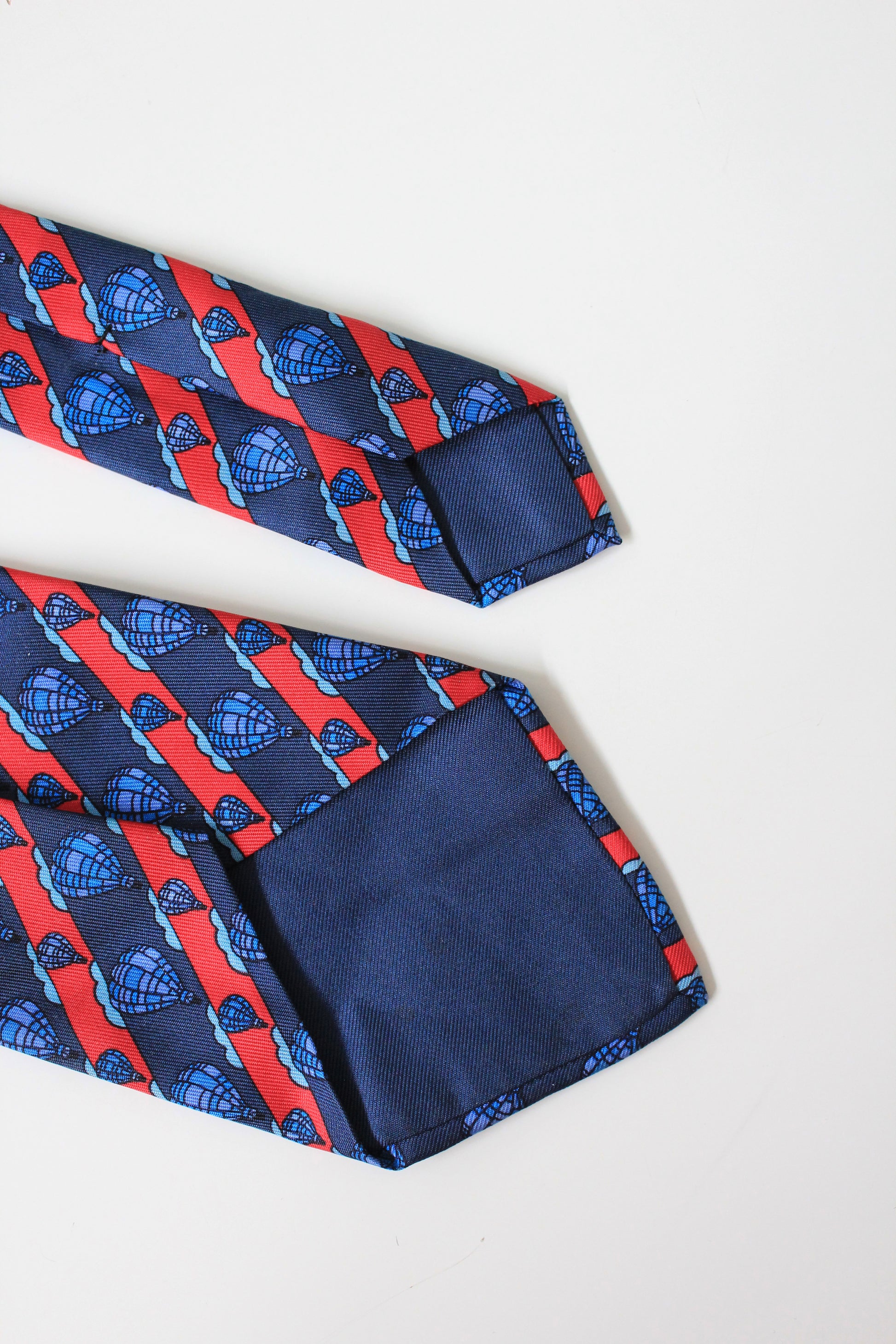 Hermès Blue And Re Hot Air Balloon Silk Designer Tie