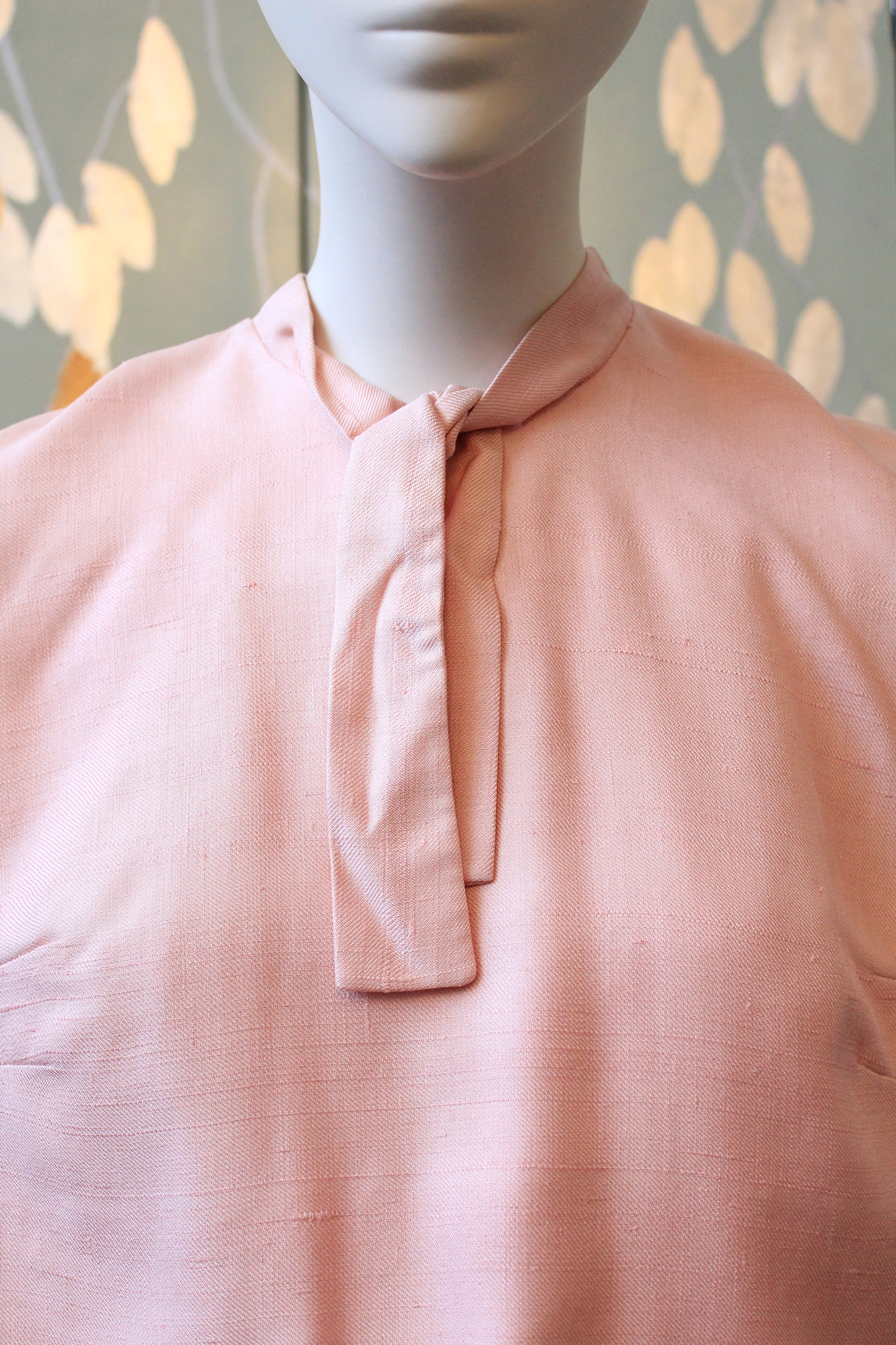 Vintage 1960s Pink Sleeveless Top With Oversized Black Buttons, XS