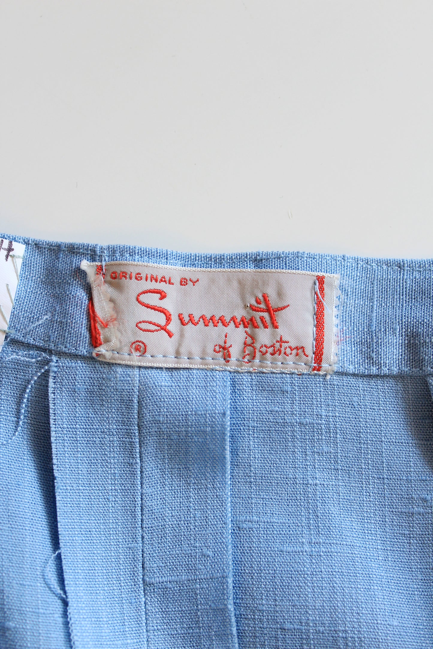 1950s Light Blue Sleeveless Top And Matching Skirt Summer Set, XS