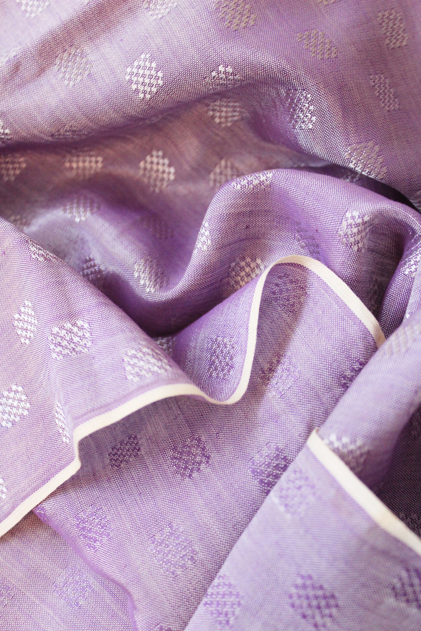 1920s Purple Iridescent Subtle Squared Cotton Fabric, 4 Yards