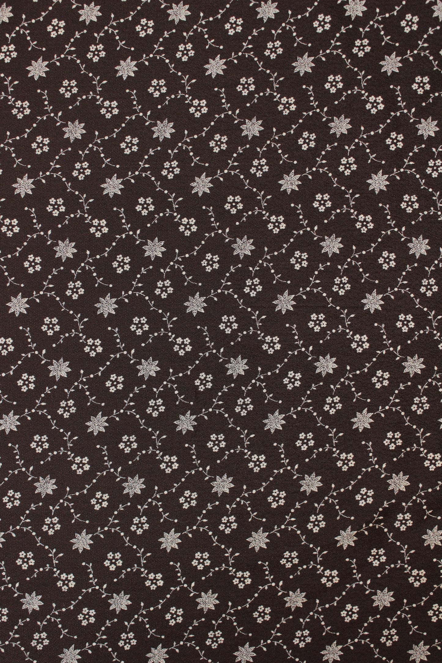 1930s Chocolate Brown And Taupe Floral Rayon Fabric, 4 Yards