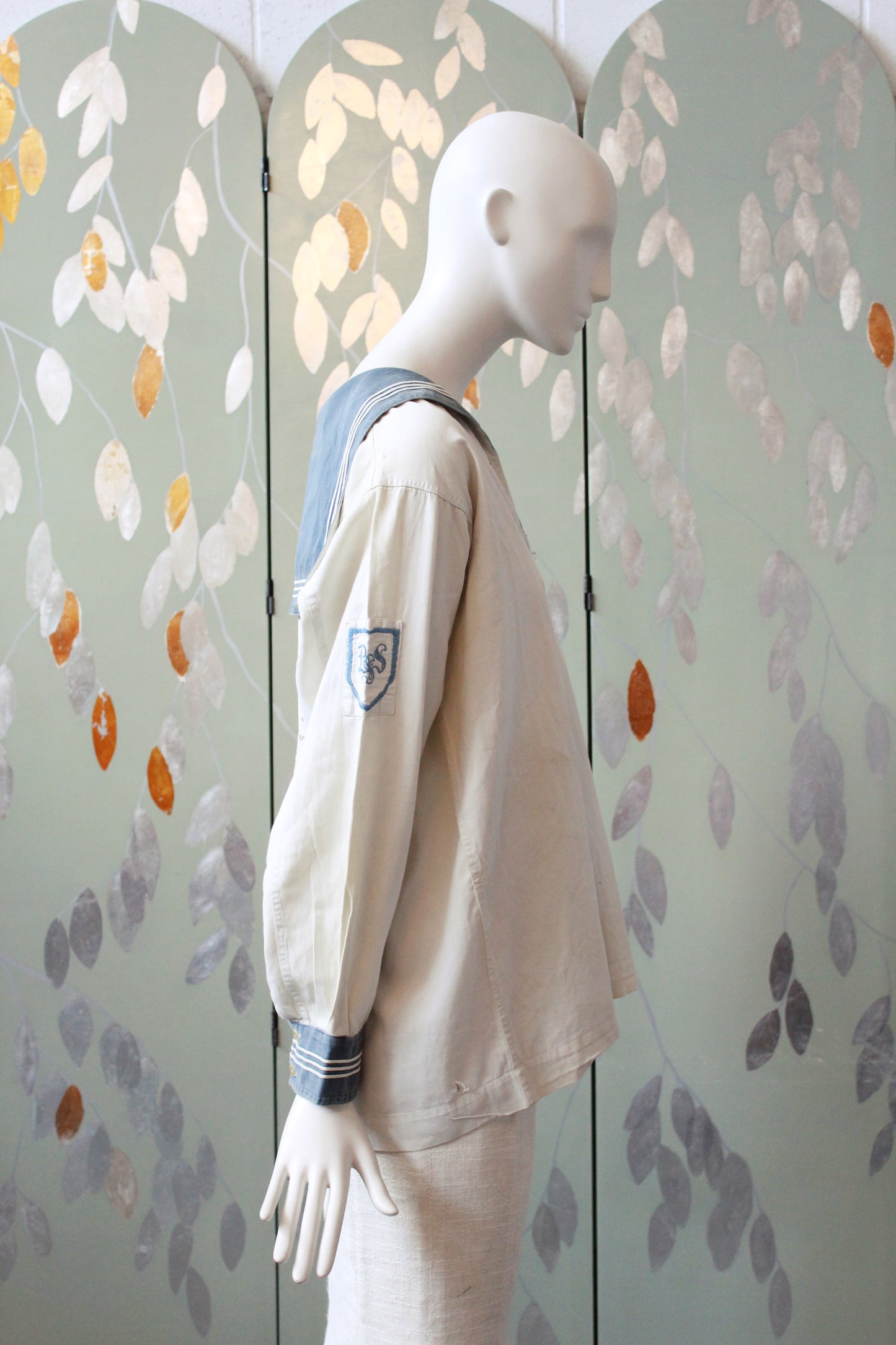 RARE 1920's Signed Sailor Uniform Top From Bishop Strachan Girls School, M/L 