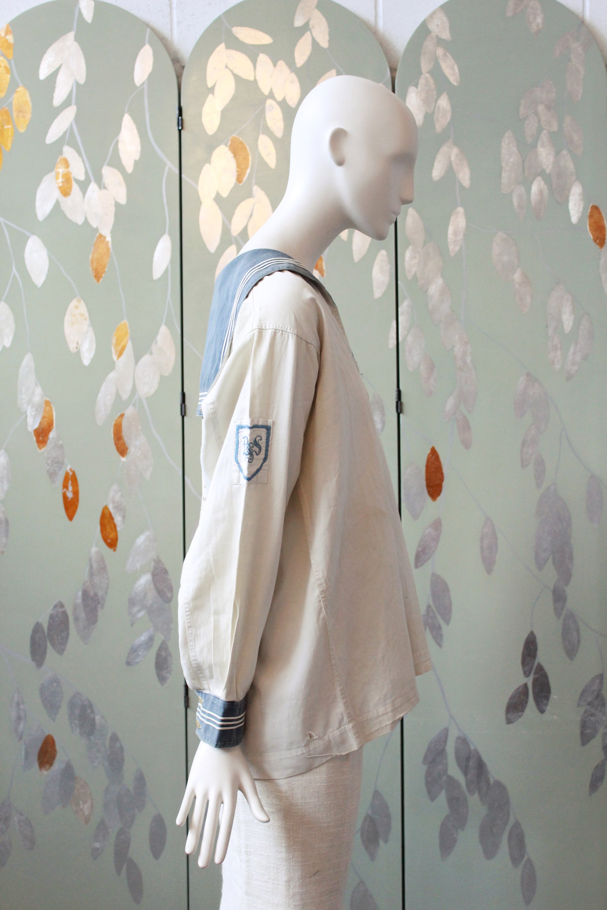 RARE 1920's Signed Sailor Uniform Top From Bishop Strachan Girls School, M/L 