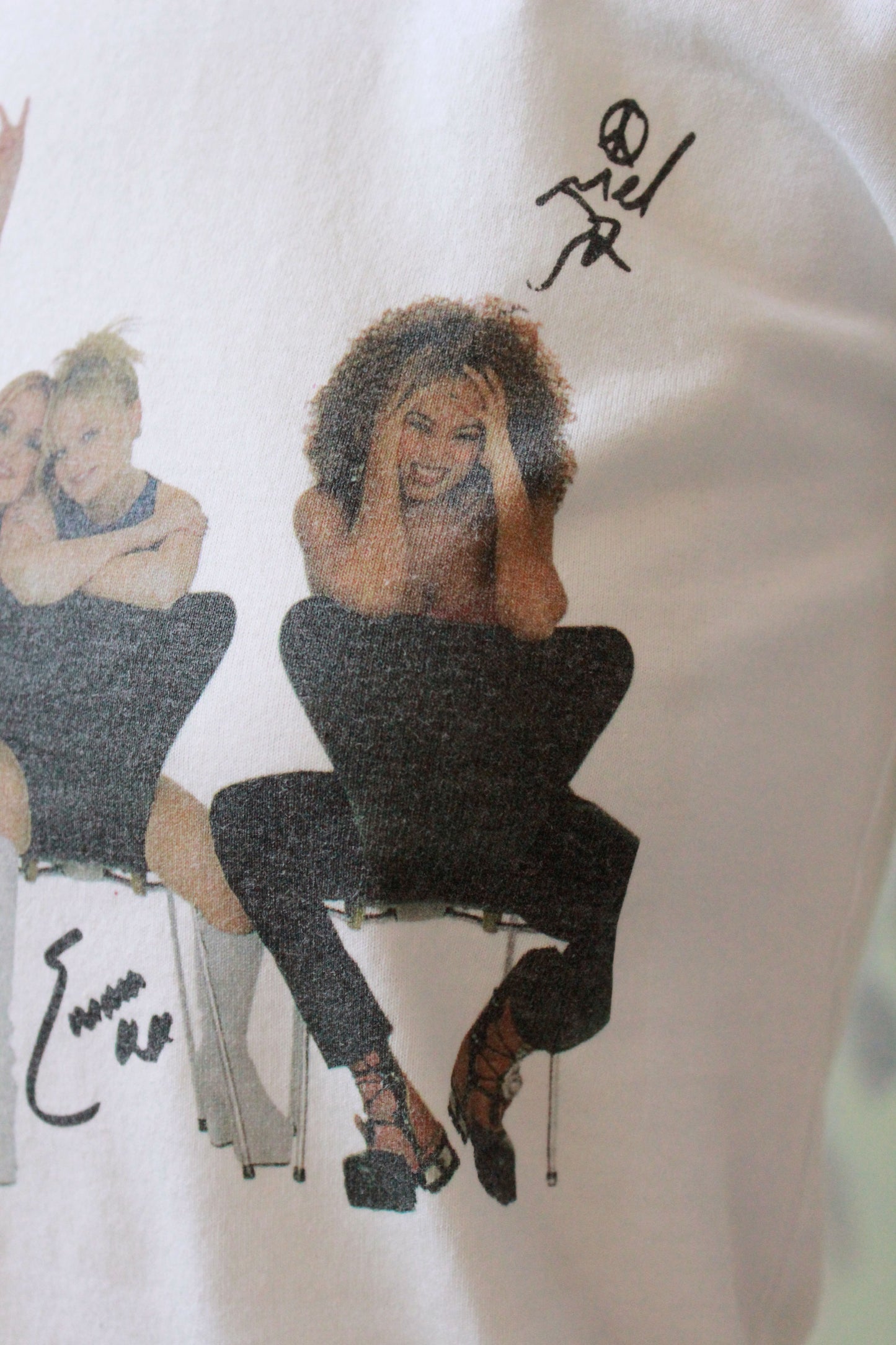 Vintage 1990s Spice Girls Baby Tee With Illustrated Autographs, XS