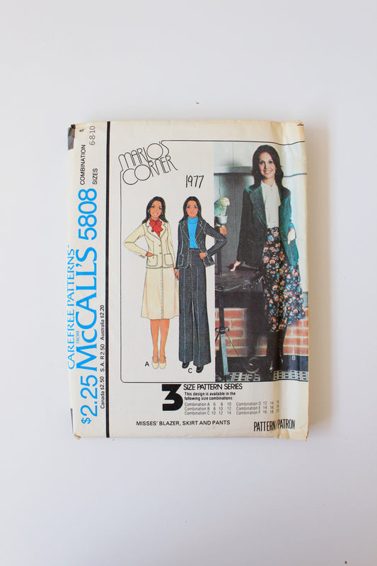 1970s Misses Blazer Skirt And Pants McCall's 5808 Sewing Pattern, Uncut, 6-10