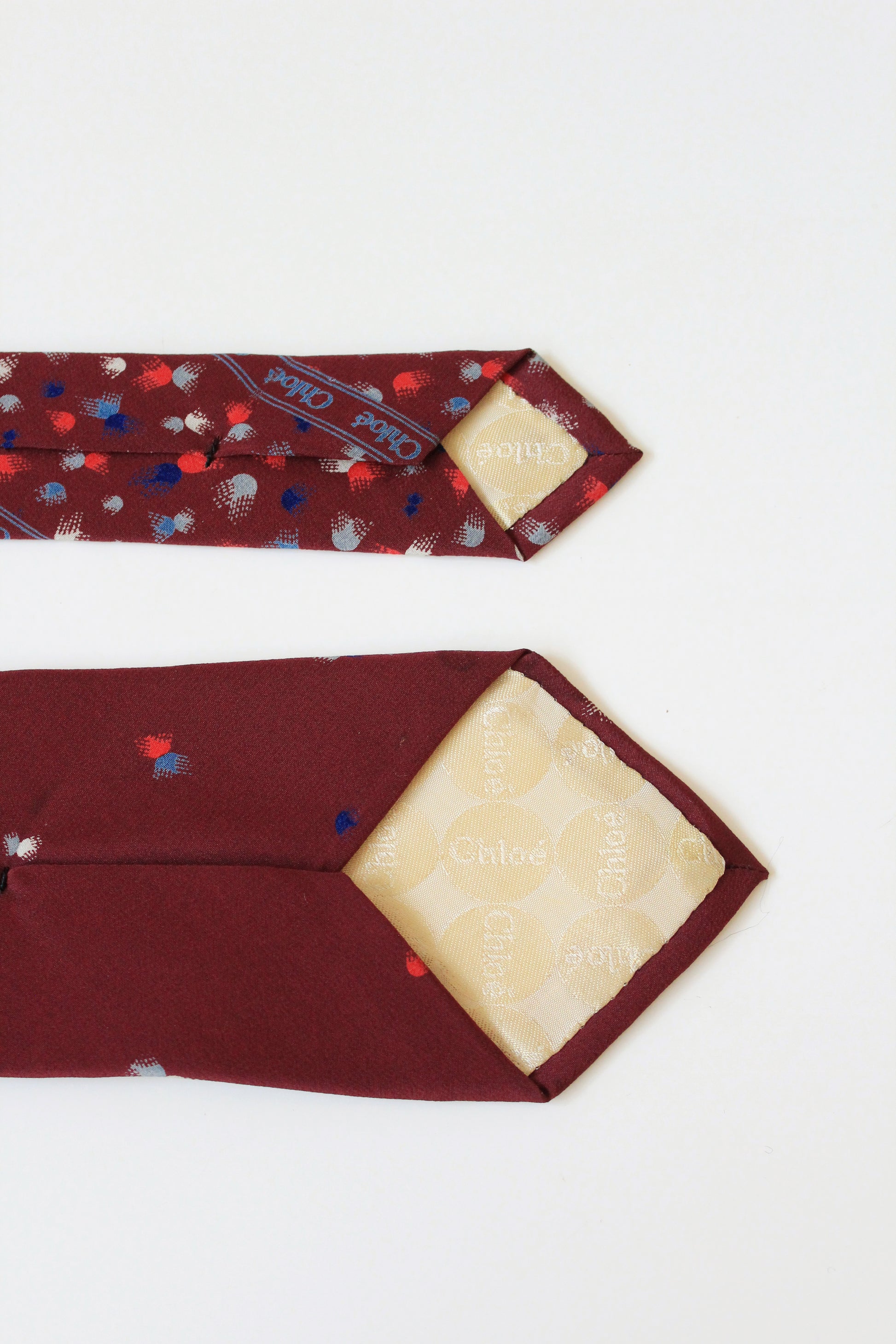 Chloé Burgundy With Multi Coloured Confetti Designer Silk Tie