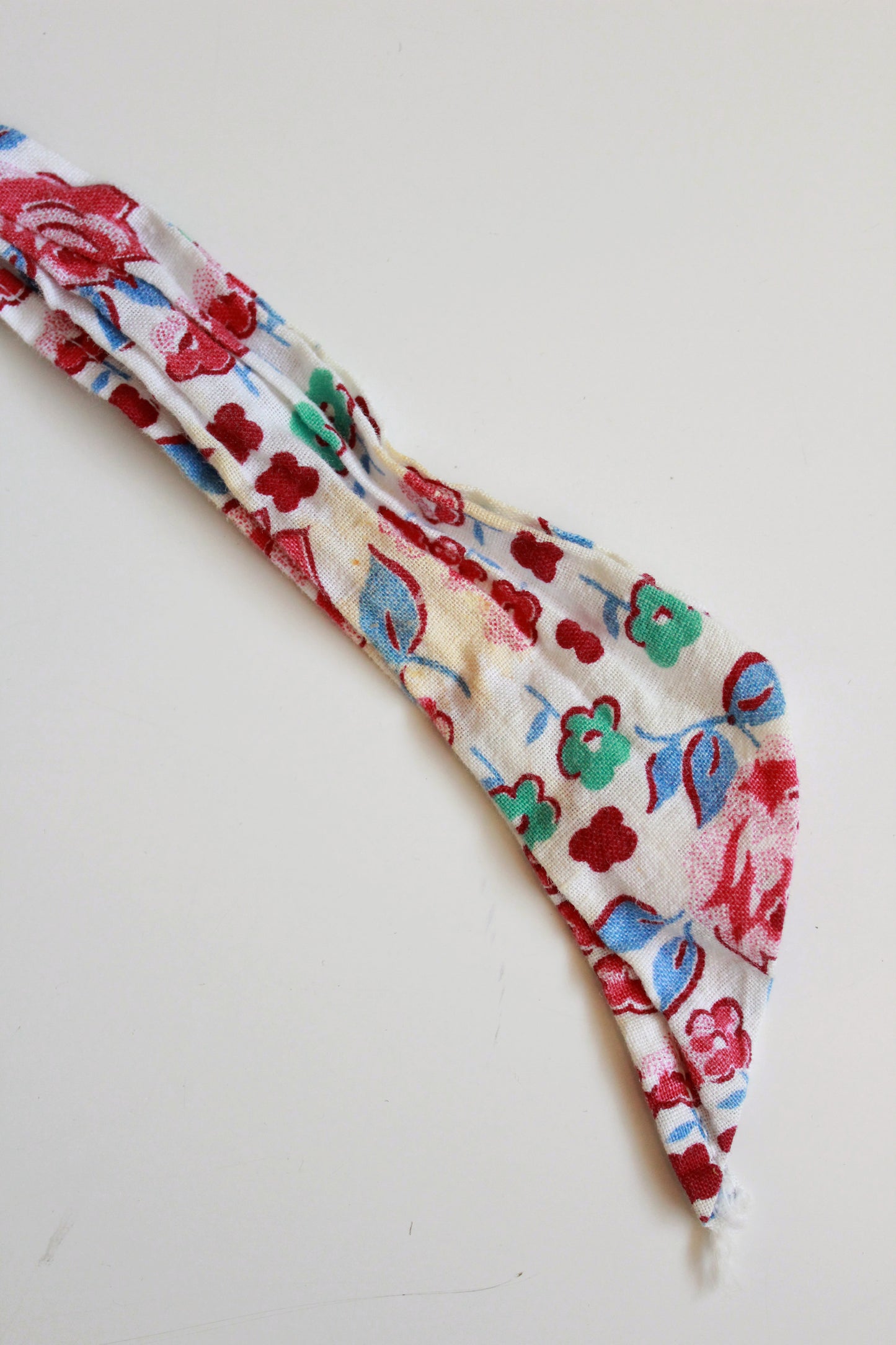 1940s  Floral Cotton Wrap House Dress With Embroidery, Medium