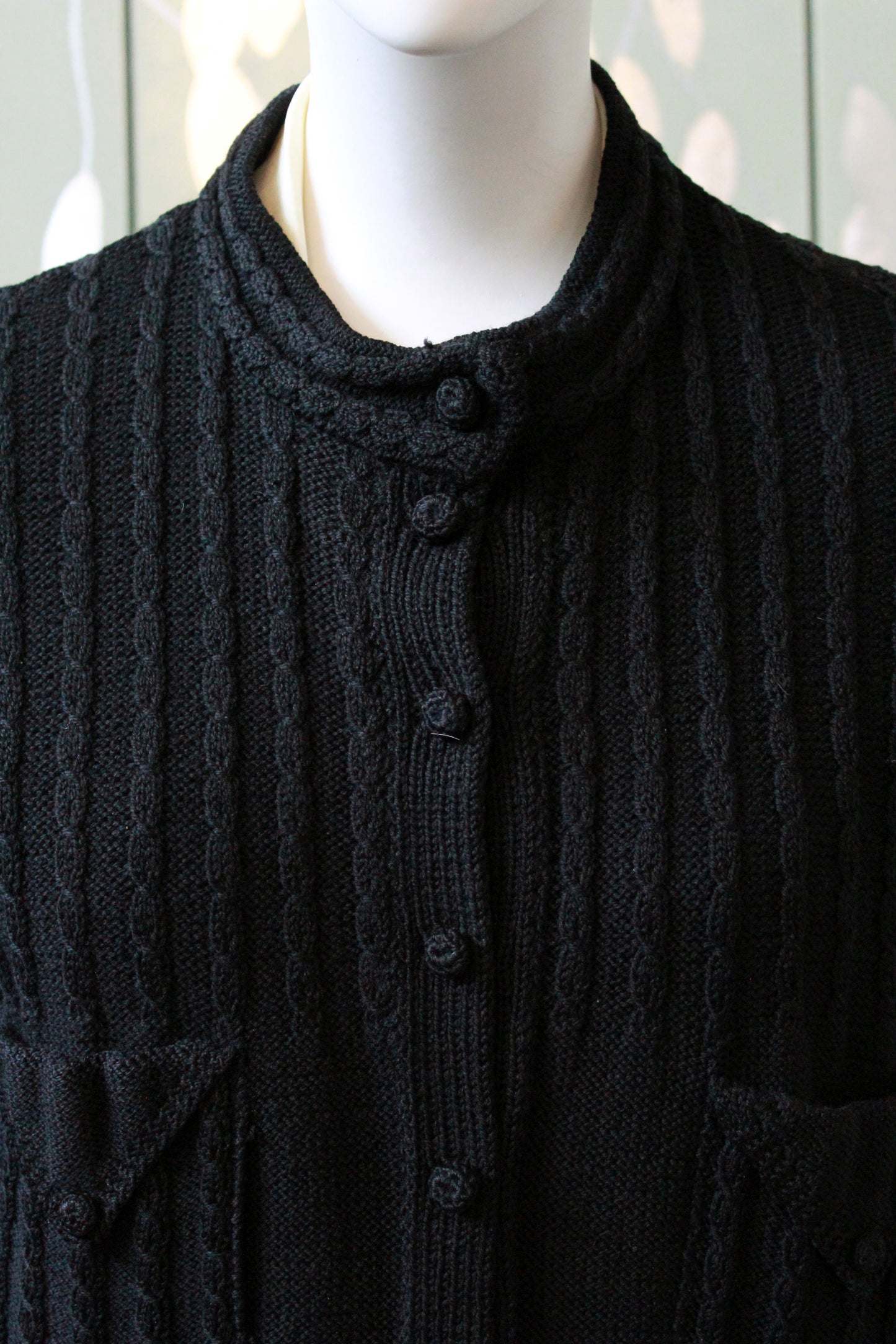1970s Black Holt Renfrew Cardigan With Belt, Small 