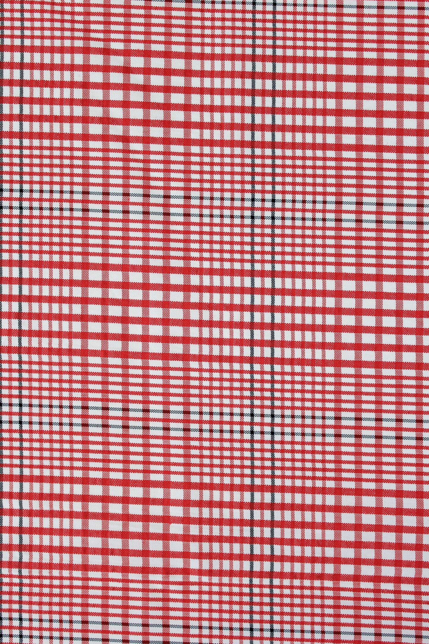 1950s Dark Pink And White Plaid Cotton Vintage Fabric, 4.1 Yards