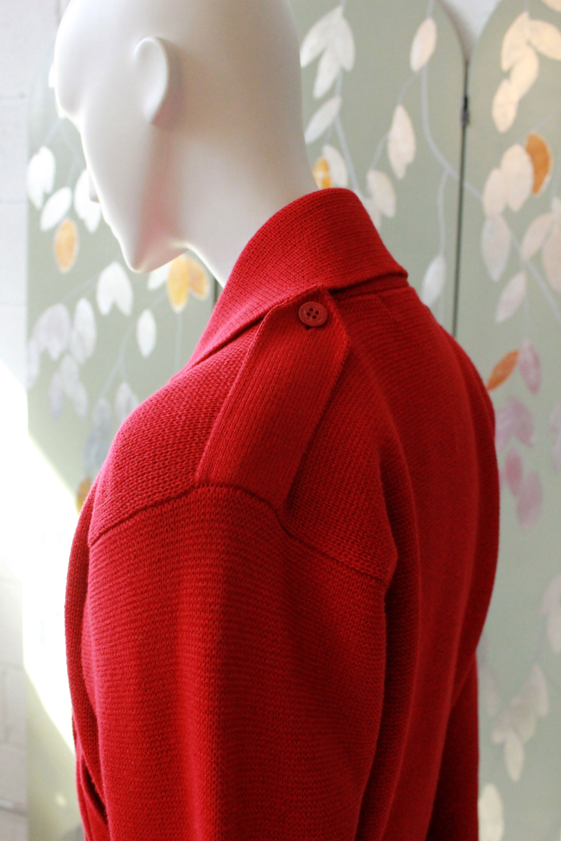 Vintage Early 2000s Ralph Lauren Red Double Breasted Cardigan, Medium