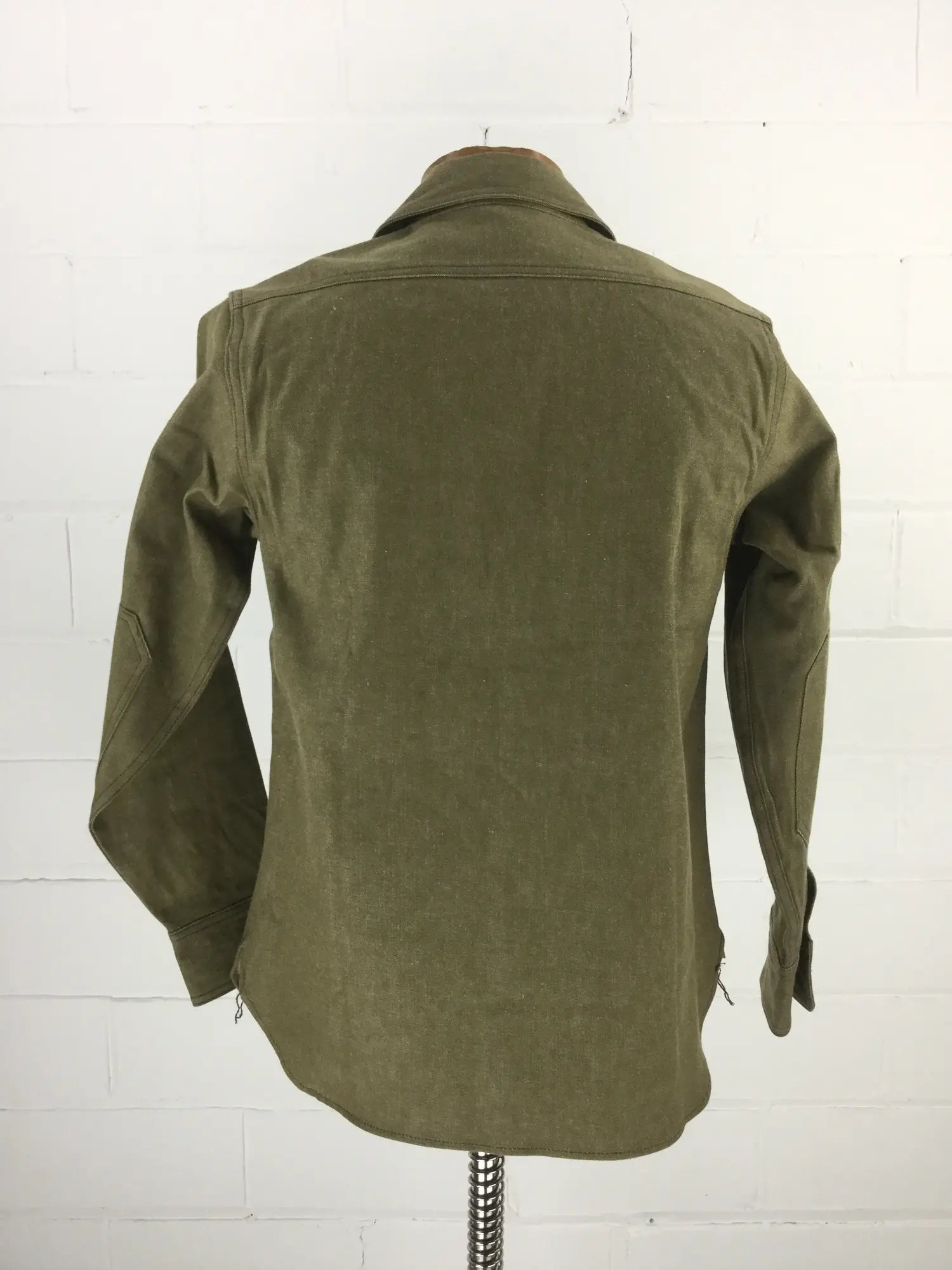 2010s Mister Freedom Olive Green Denim "The Garrison" Twill Shirt, Medium
