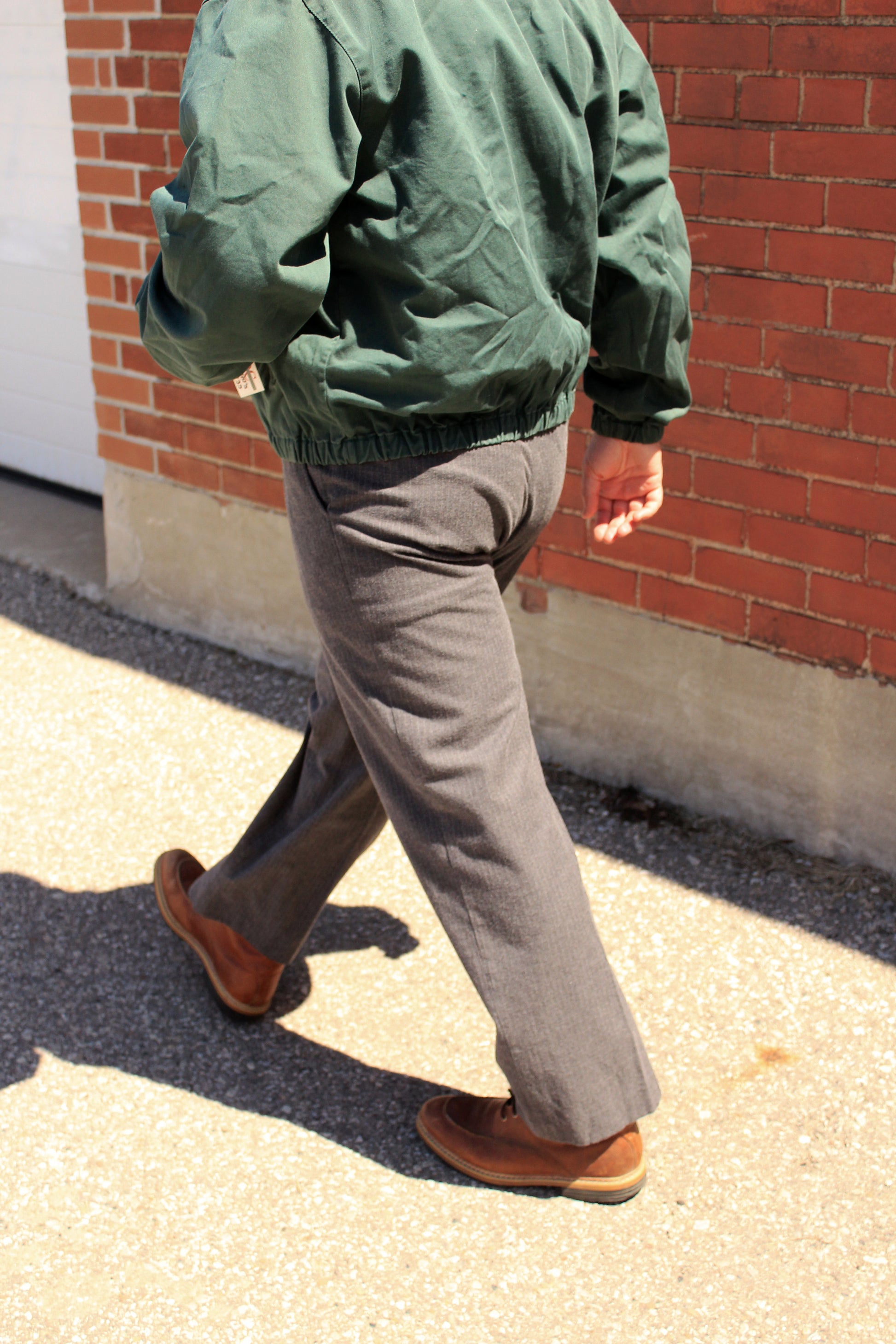 Men's 30s-Style Gap Relaxed Fit Grey Pinstripe Cotton Pants