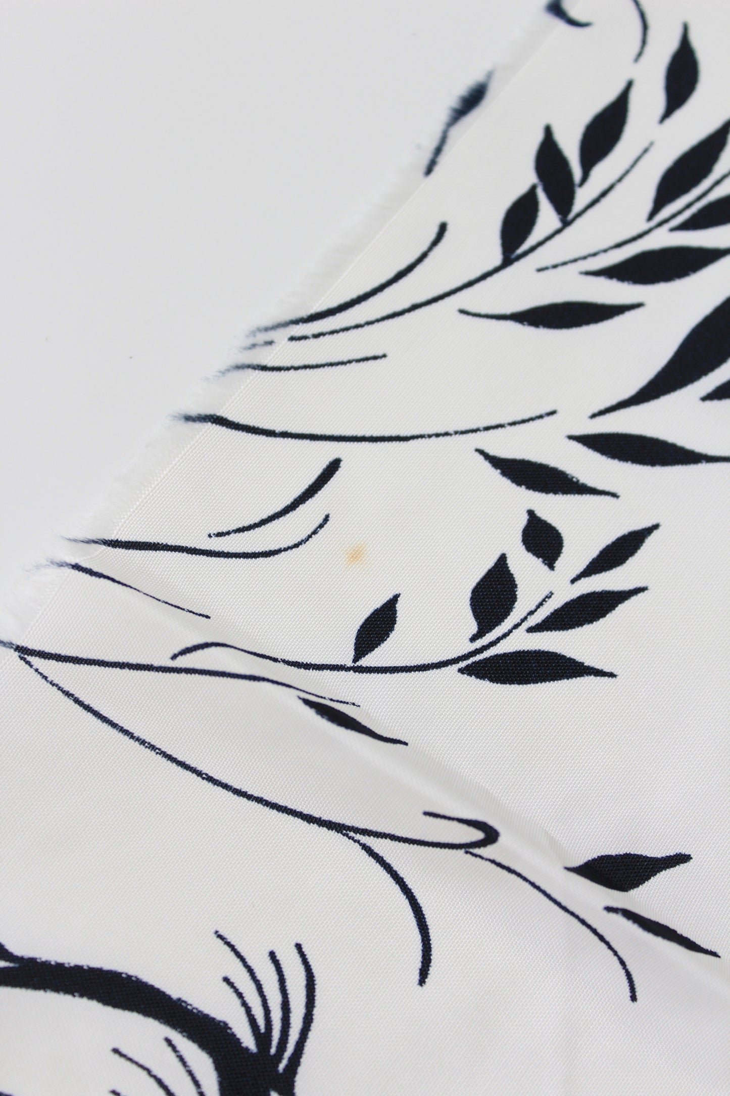 1940s Novelty Black And White Every Day Asian Countryside Print Rayon Sewing Fabric, 3.9 Yards