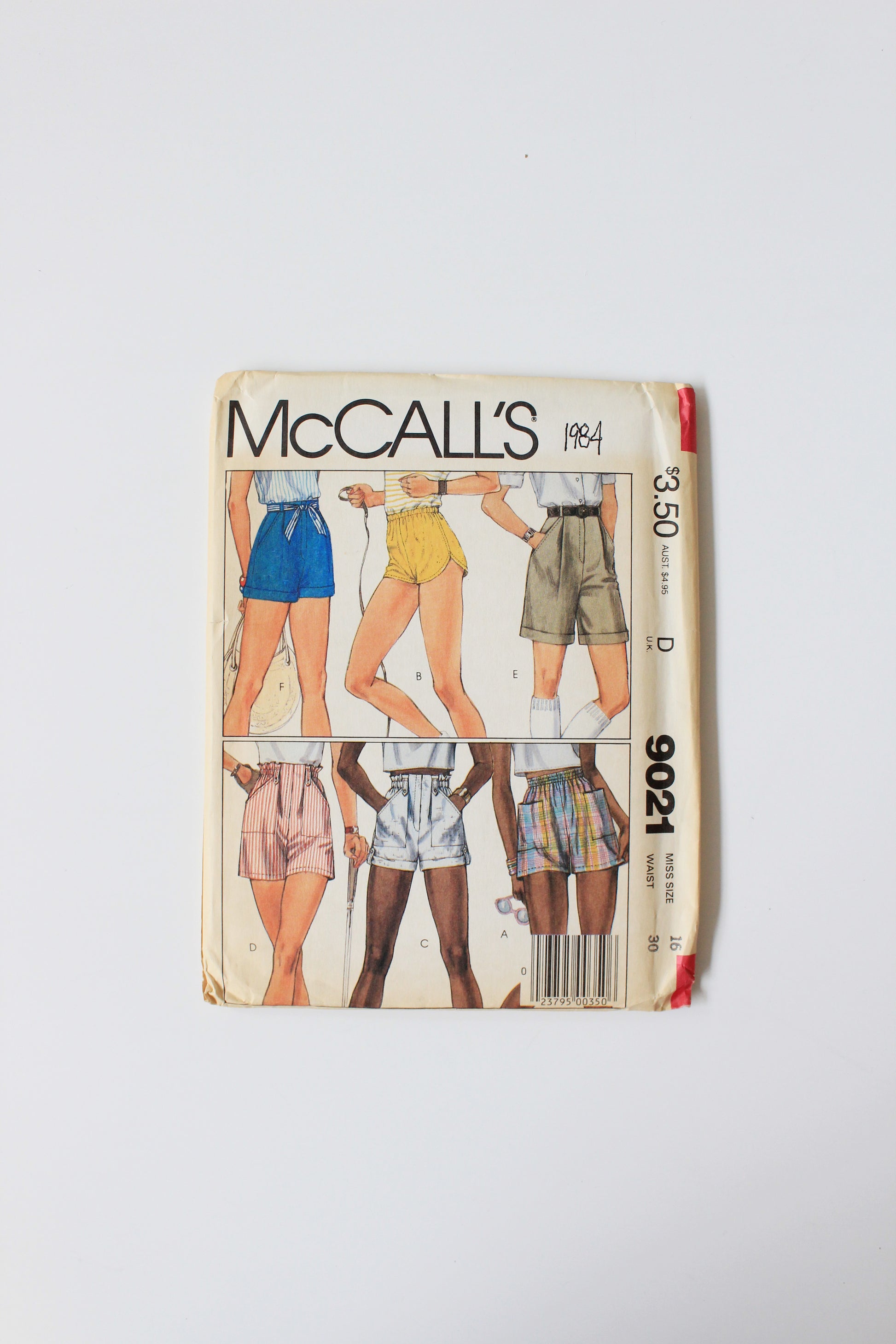 1980s Various Shorts McCall's 9021 Sewing Pattern, Uncut Size 16