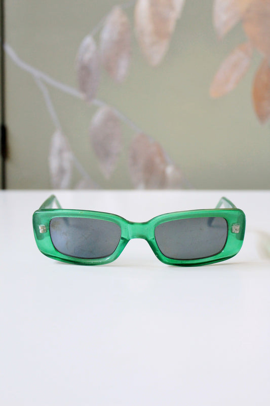 1990s Green Rectangular Sunglasses 