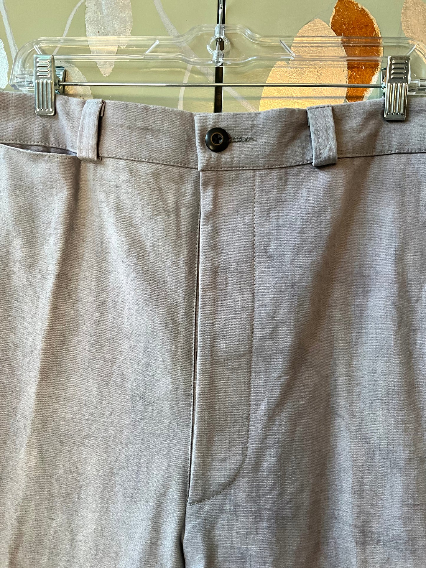 Reproduction 30s-Style Periwinkle Blue Cotton Men's Button Fly Uniform Pants, W36