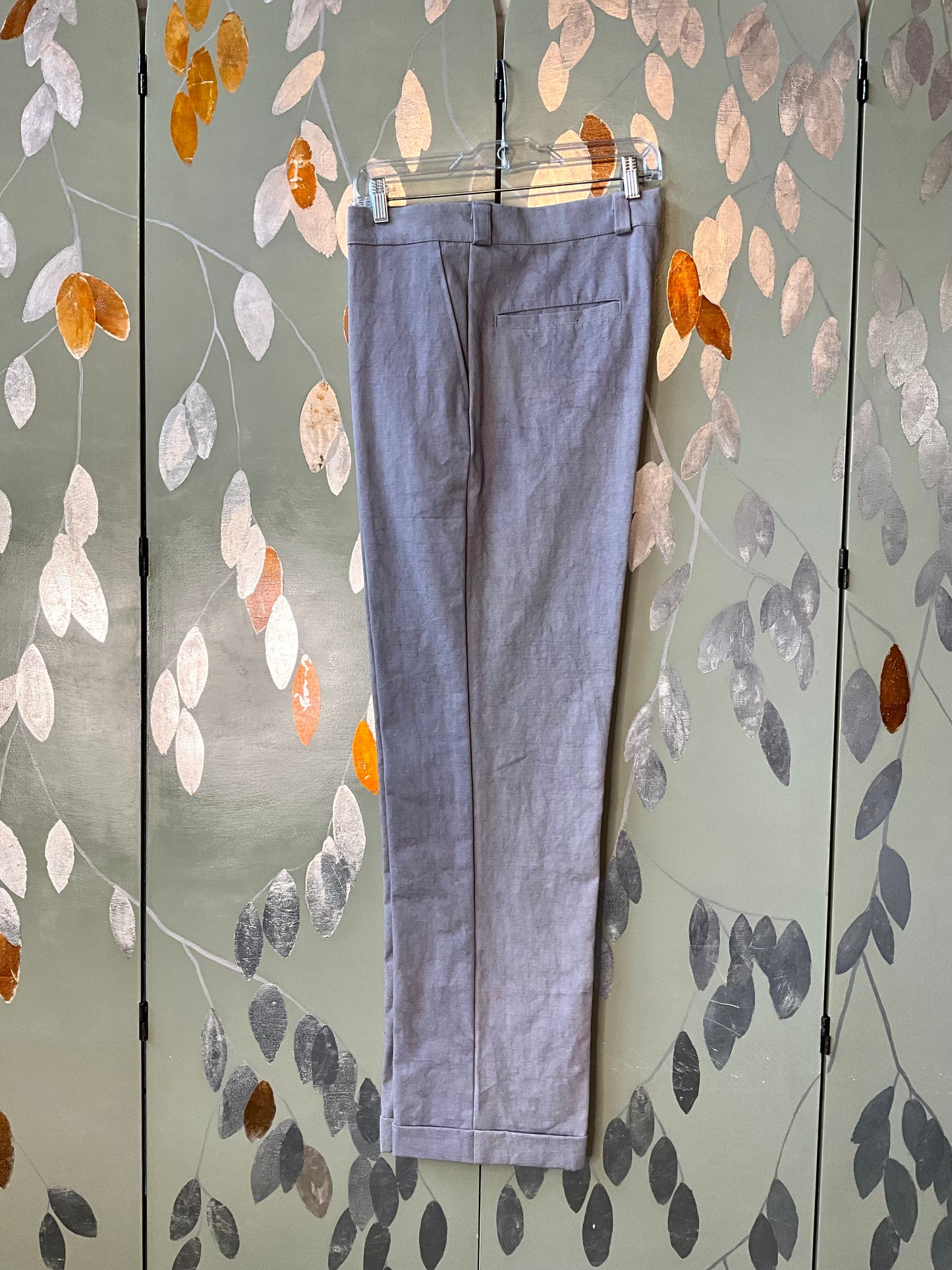 Reproduction 30s-Style Periwinkle Blue Cotton Men's Button Fly Uniform Pants, W36