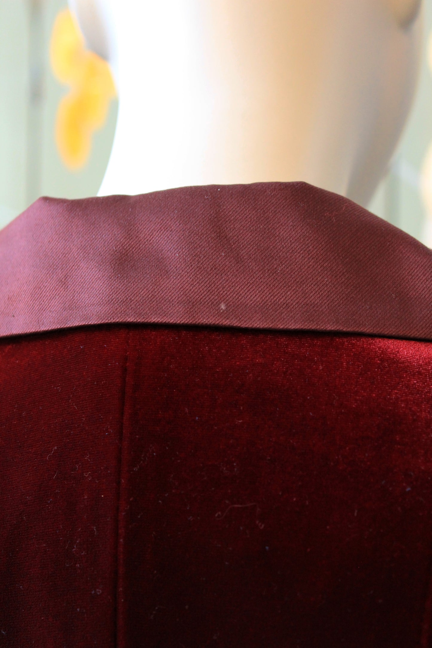 Early 2000s Burgundy Velvet Skirt Suit Set With Decorative Clasp, Small