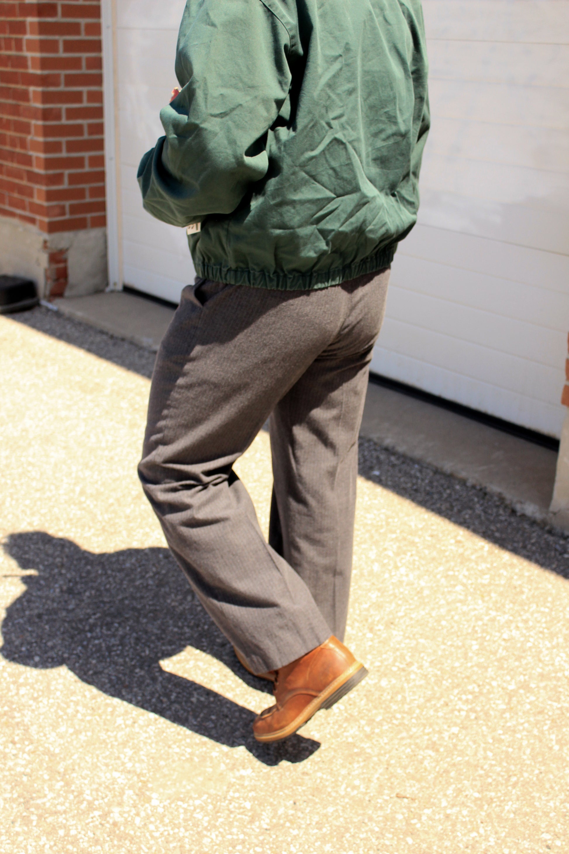 Men's 30s-Style Gap Relaxed Fit Grey Pinstripe Cotton Pants