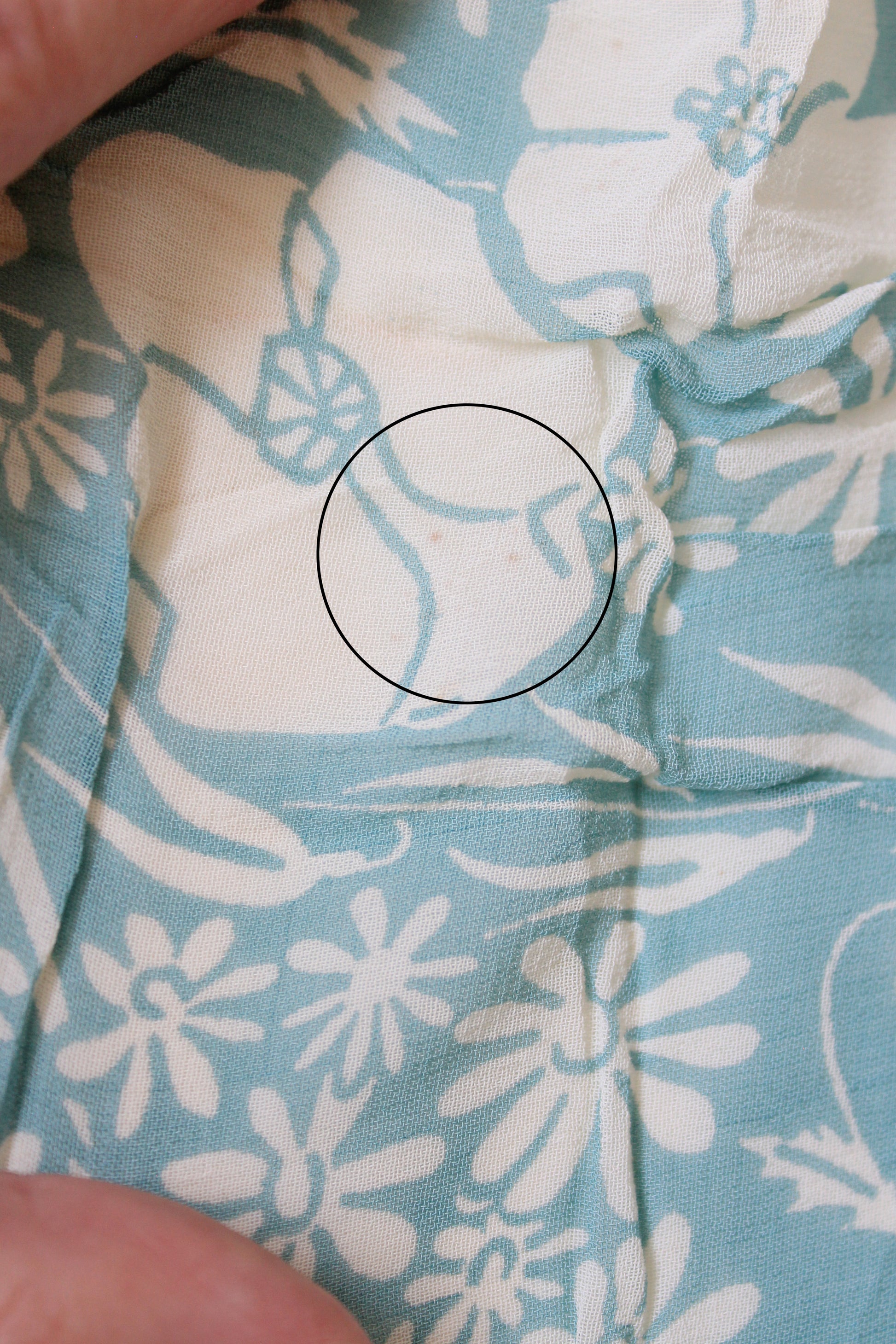 1940s Pastel Light Blue and White Feminine Floral Rayon Summer Fabric, 2.8 Yards