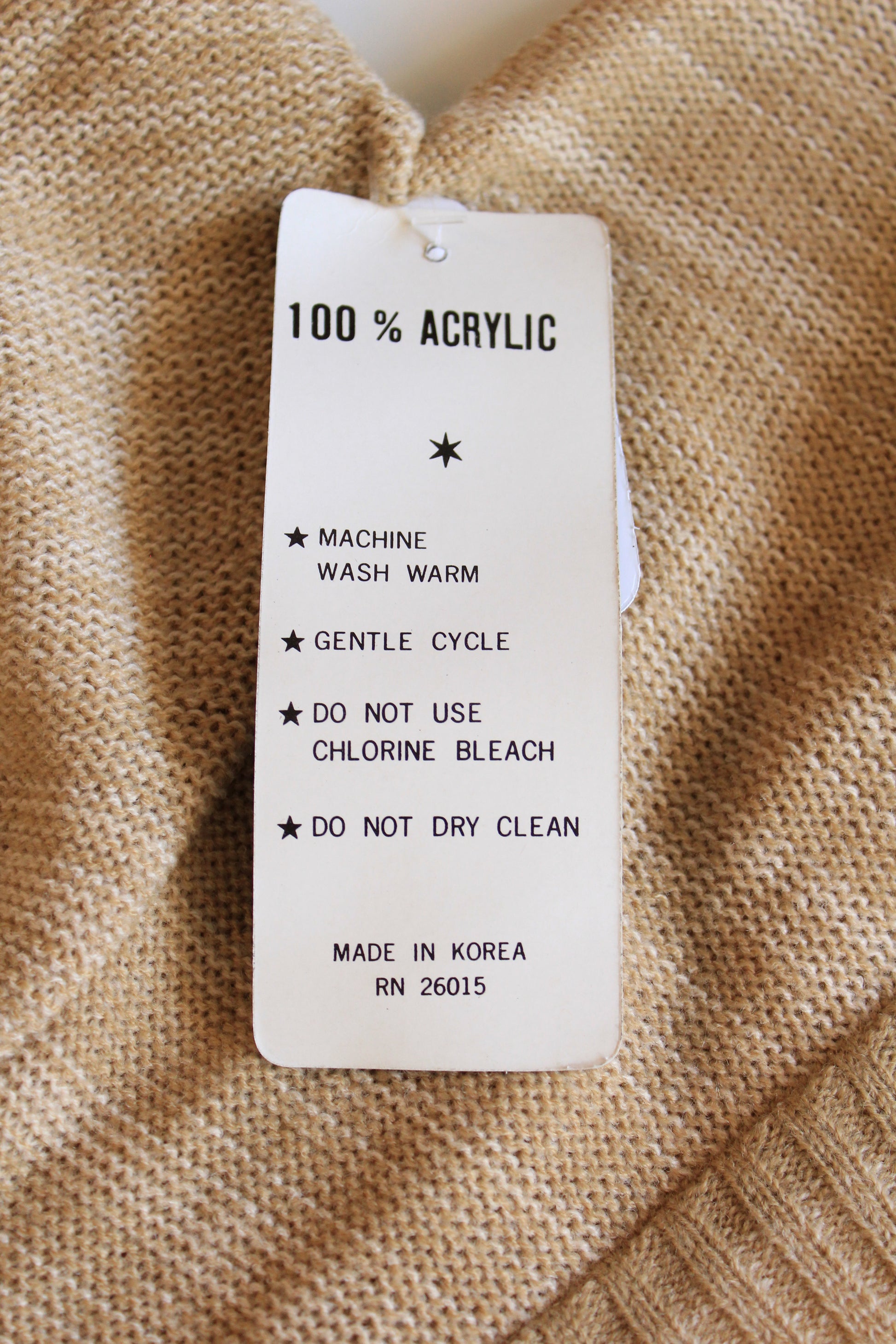 1980s Deadstock Cinched Waist Cream Cardigan, Medium and Large