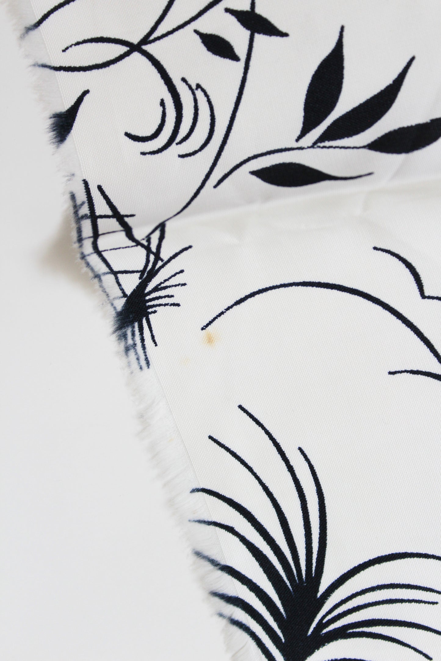 1940s Novelty Black And White Every Day Asian Countryside Print Rayon Sewing Fabric, 3.9 Yards